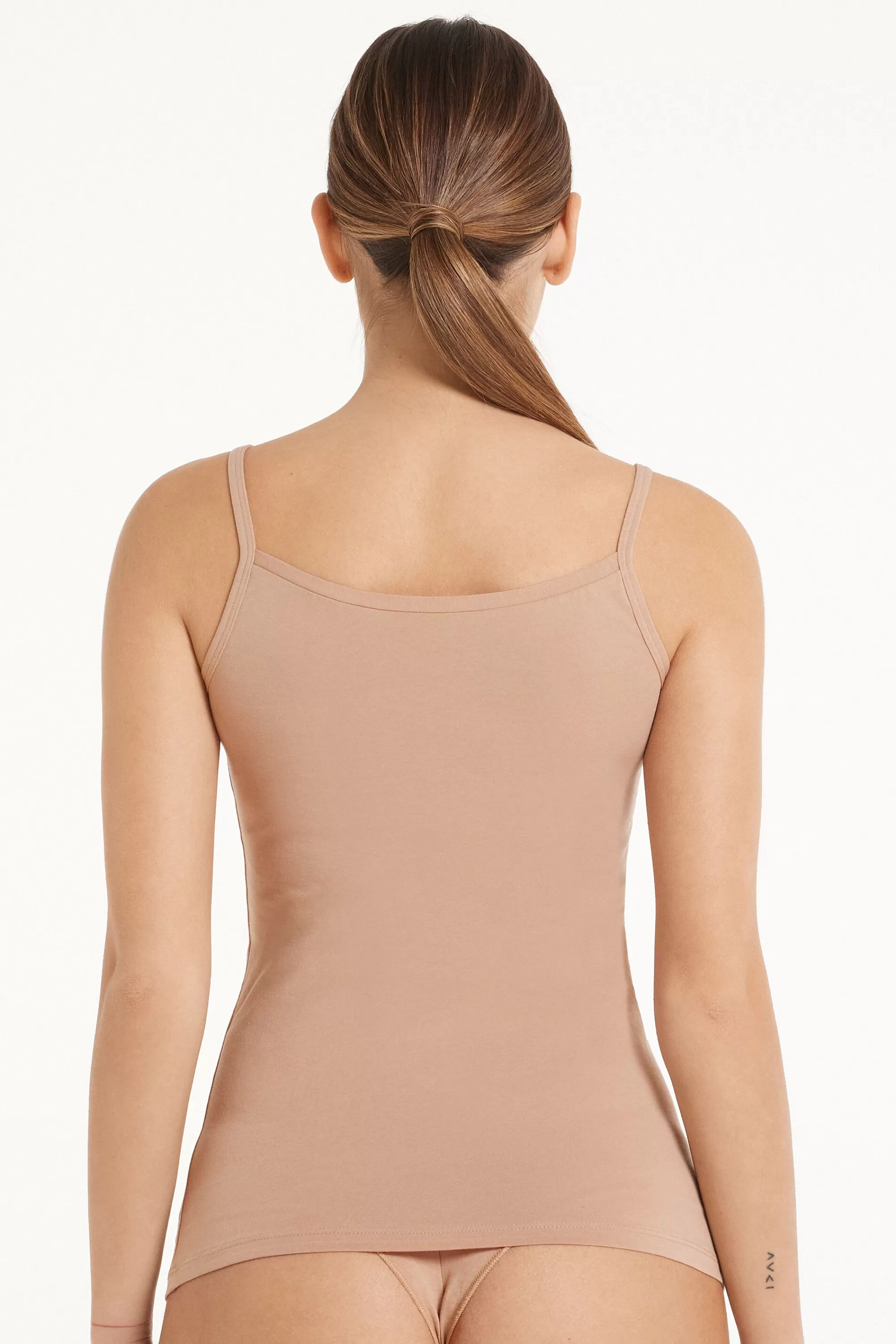 Fashion Canotta Scollo Tondo In Cotone Elasticizzato - Canotte E Top - Donna | Canotte e Top