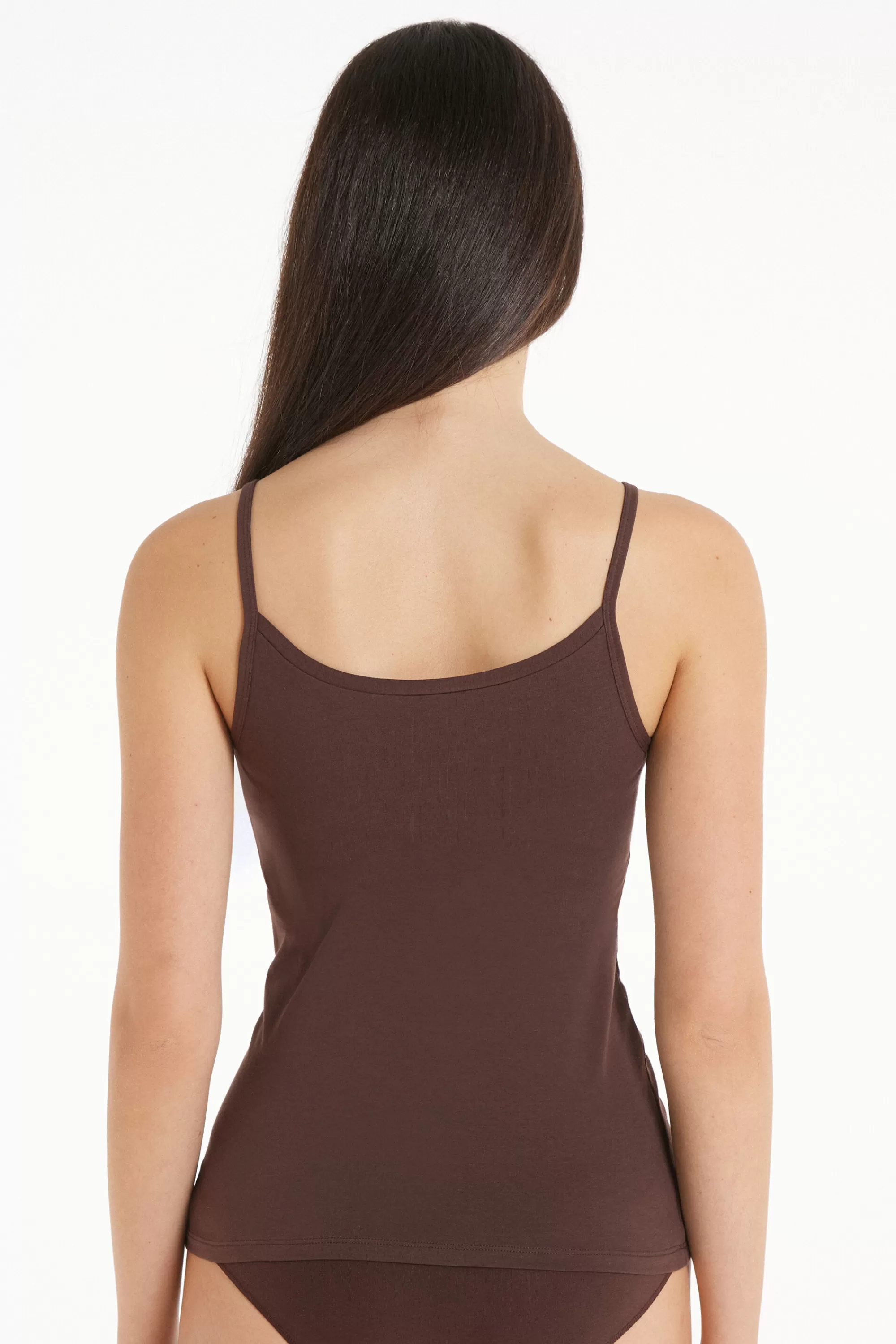 Sale Canotta Scollo Tondo In Cotone Elasticizzato - Canotte E Top - Donna | Canotte e Top