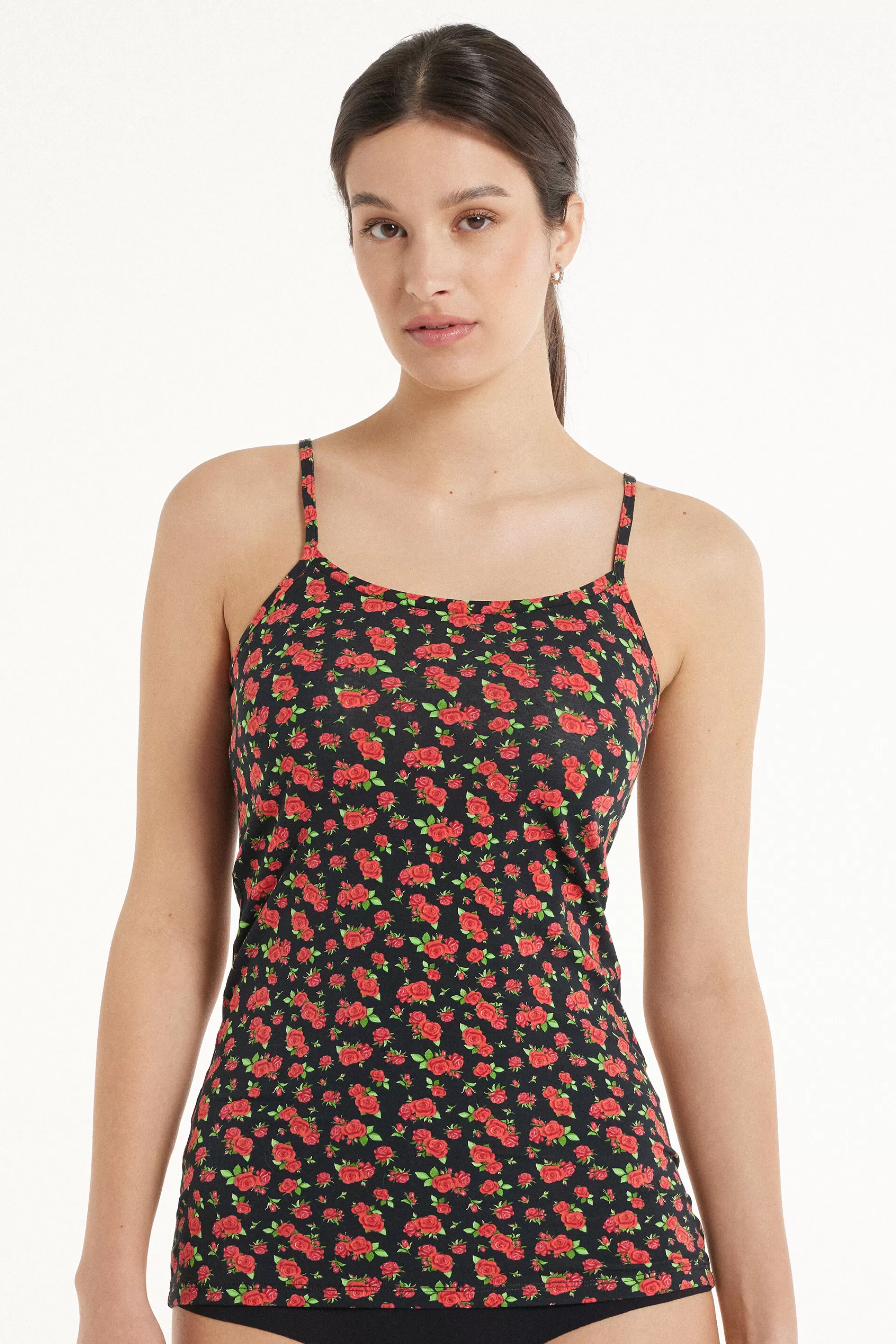 Best Canotta Scollo Tondo In Cotone Elasticizzato - Canotte E Top - Donna | Canotte e Top