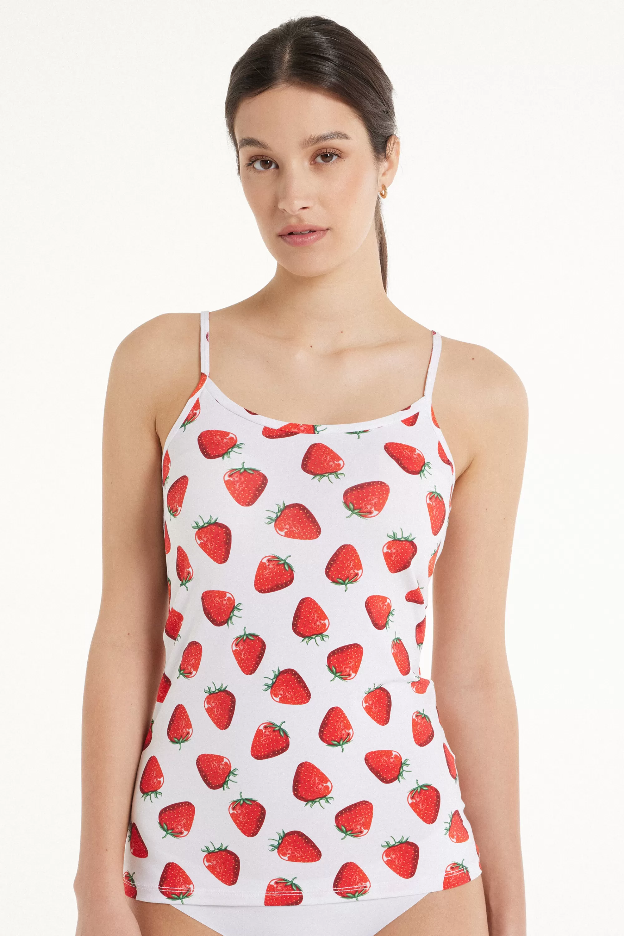 Store Canotta Scollo Tondo In Cotone Elasticizzato - Canotte E Top - Donna | Canotte e Top