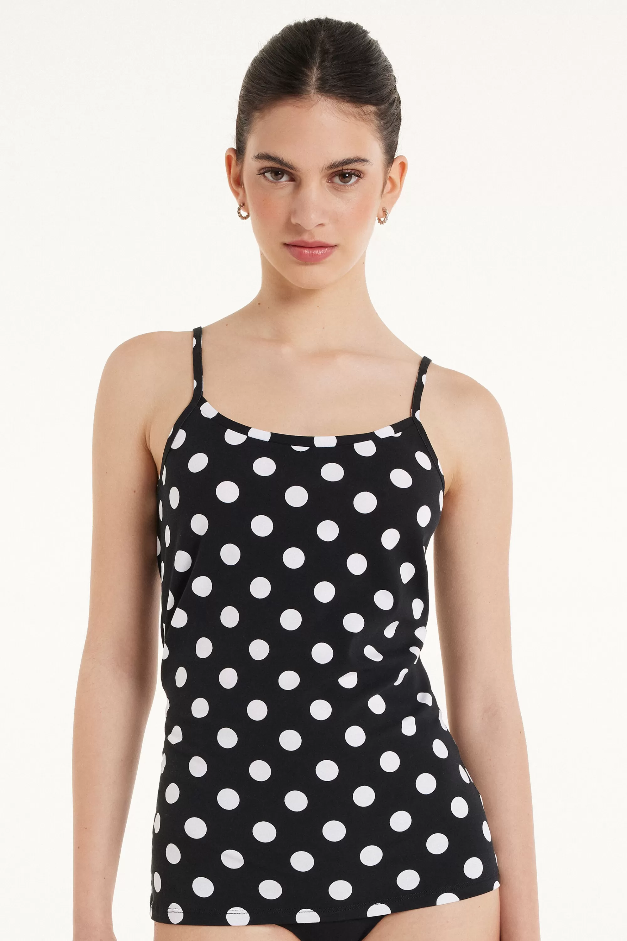 Shop Canotta Scollo Tondo In Cotone Elasticizzato - Canotte E Top - Donna | Canotte e Top