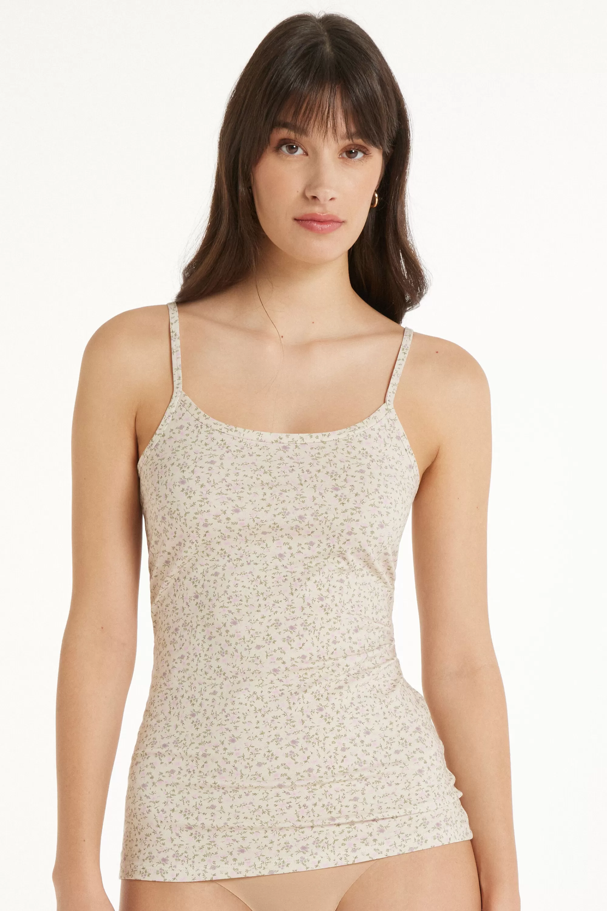 Cheap Canotta Scollo Tondo In Cotone Elasticizzato - Canotte E Top - Donna | Canotte e Top