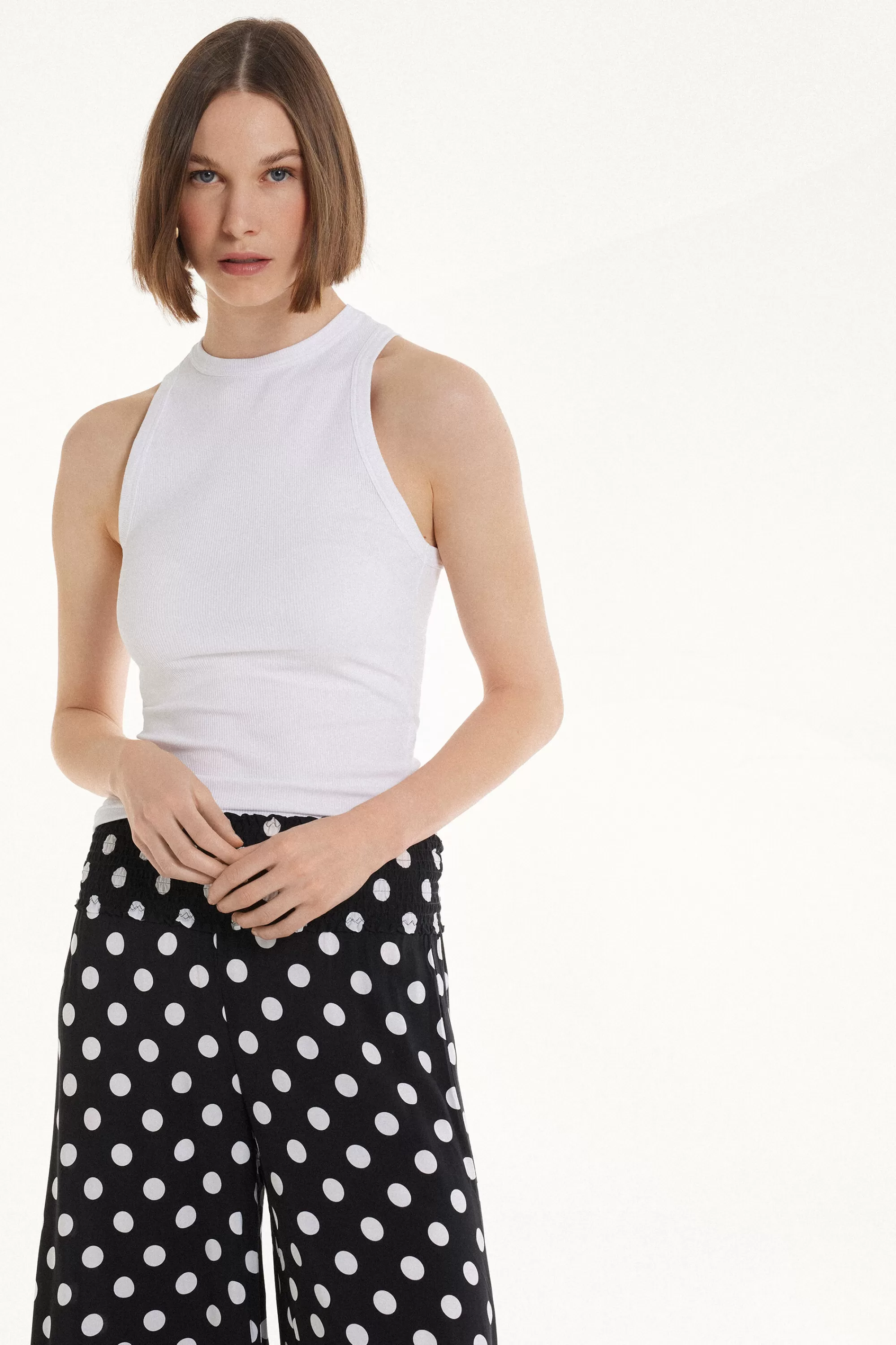 Cheap Canotta Spalla Vogatore Cotone A Costine - Canotte E Top - Donna | Canotte e Top