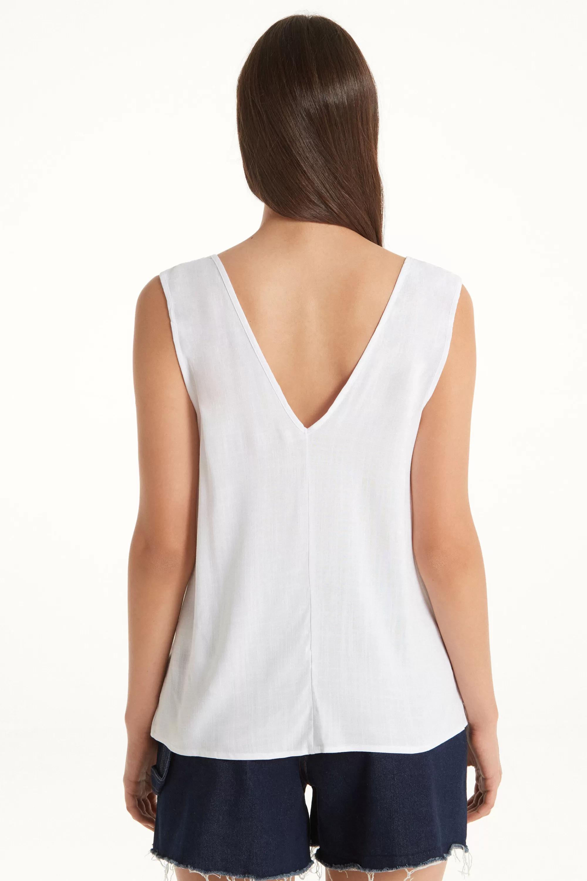 Cheap Canotta Tela Garzata Con Nodi - Canotte E Top - Donna | Canotte e Top