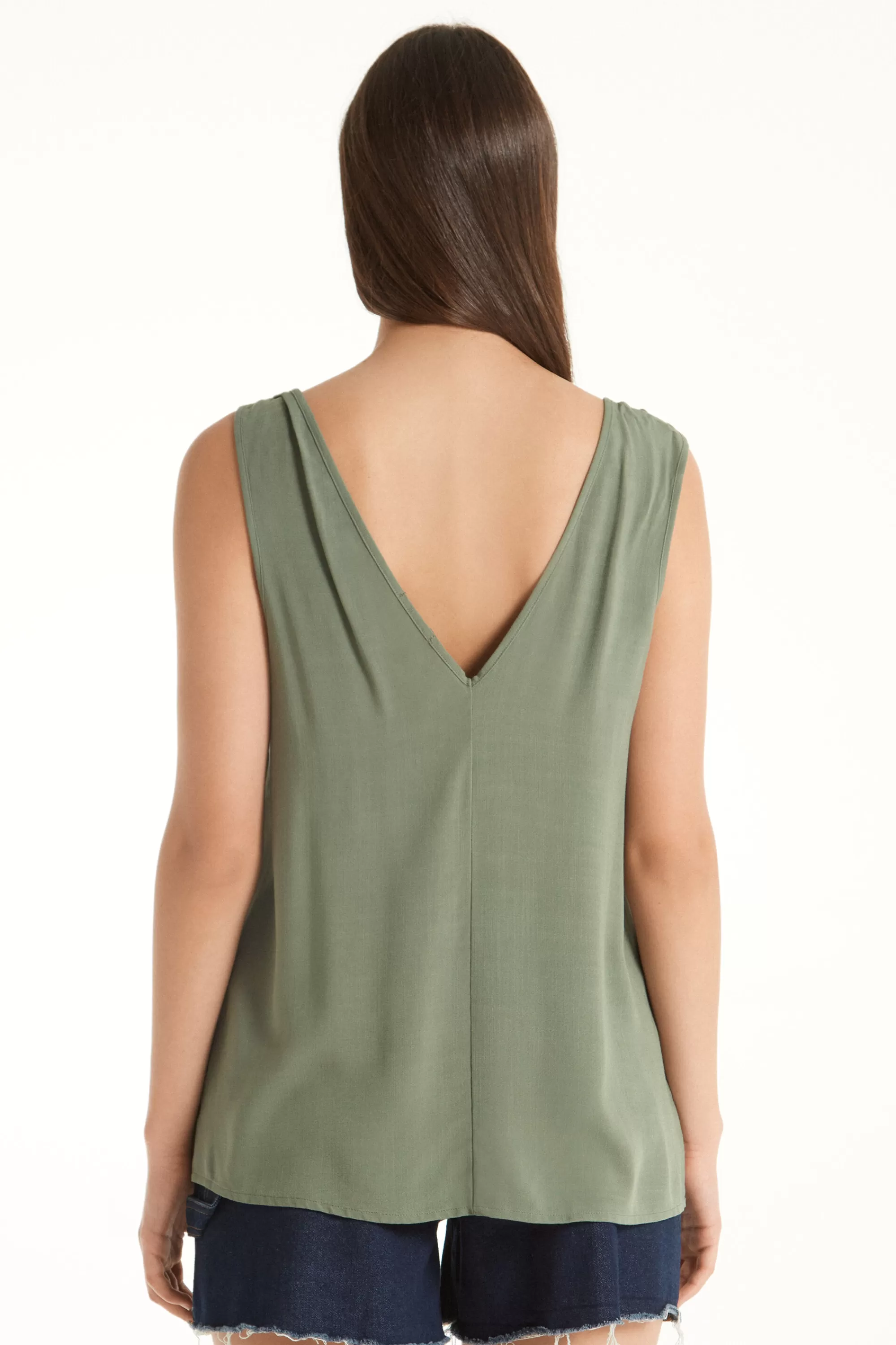 Cheap Canotta Tela Garzata Con Nodi - Canotte E Top - Donna | Canotte e Top