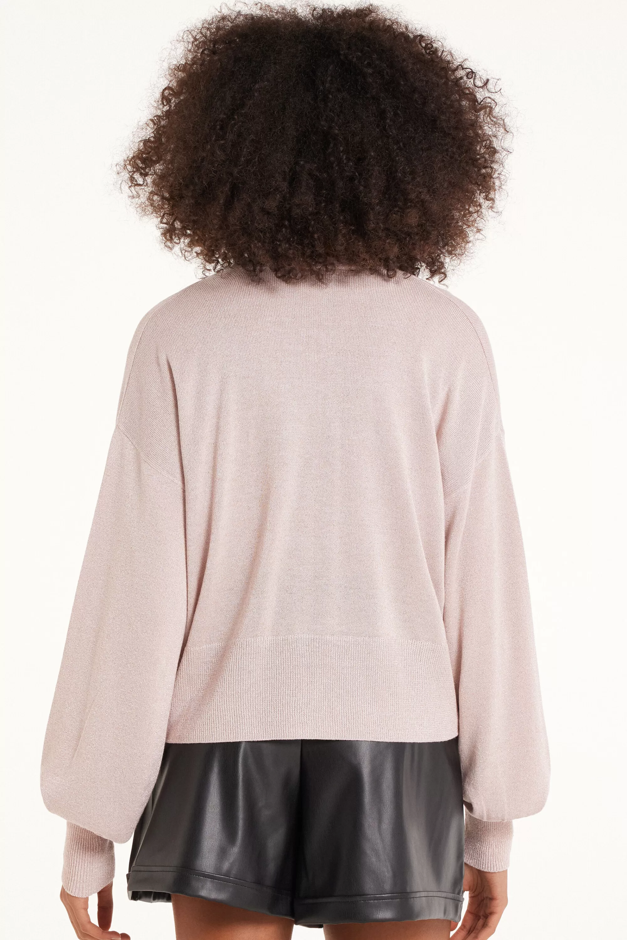 Cheap Cardigan Corto Manica Lunga Con Bottoni Tessuto Laminato - Cardigan E Maglioni - Donna | Cardigan e Maglioni