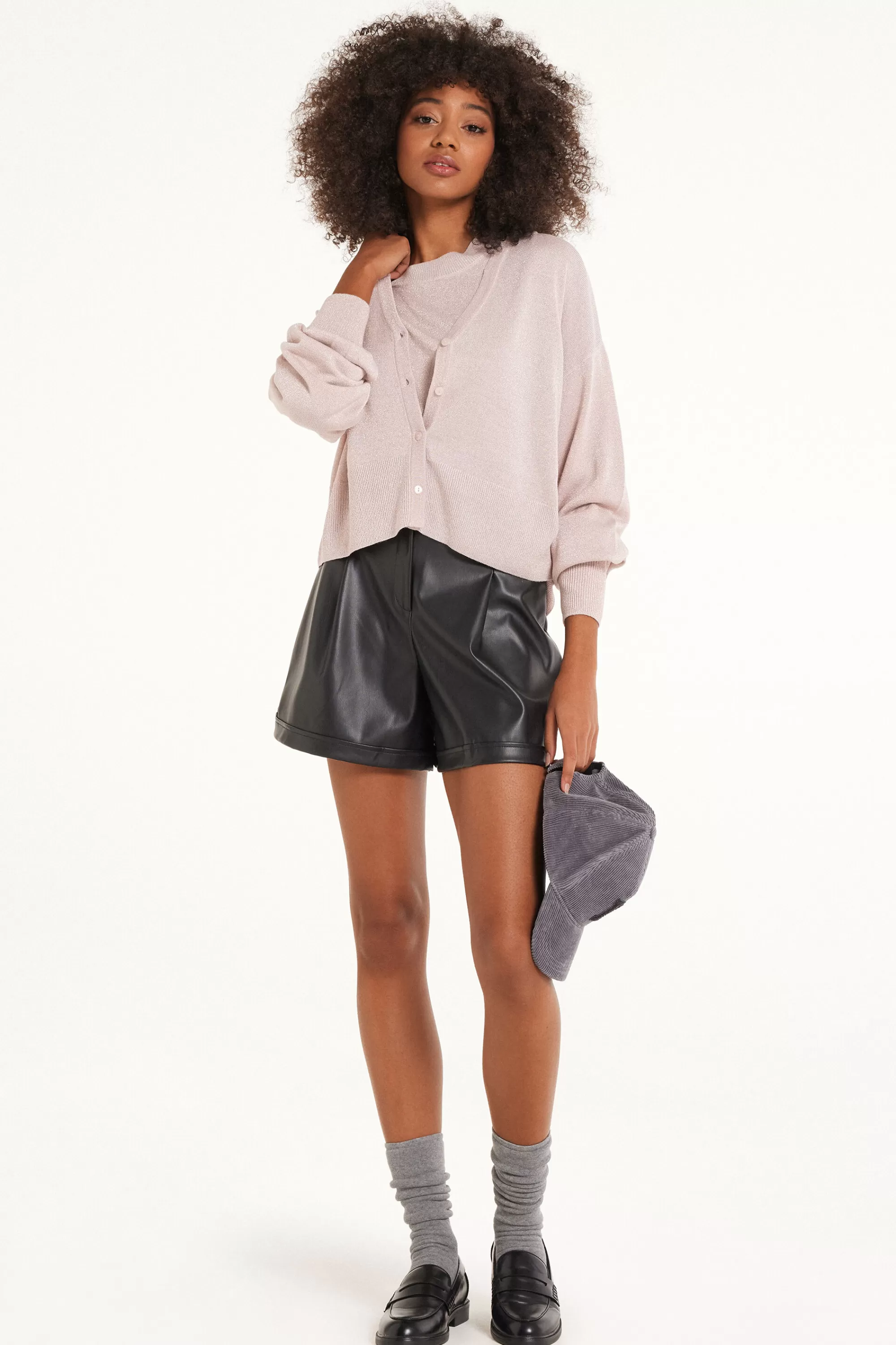Cheap Cardigan Corto Manica Lunga Con Bottoni Tessuto Laminato - Cardigan E Maglioni - Donna | Cardigan e Maglioni