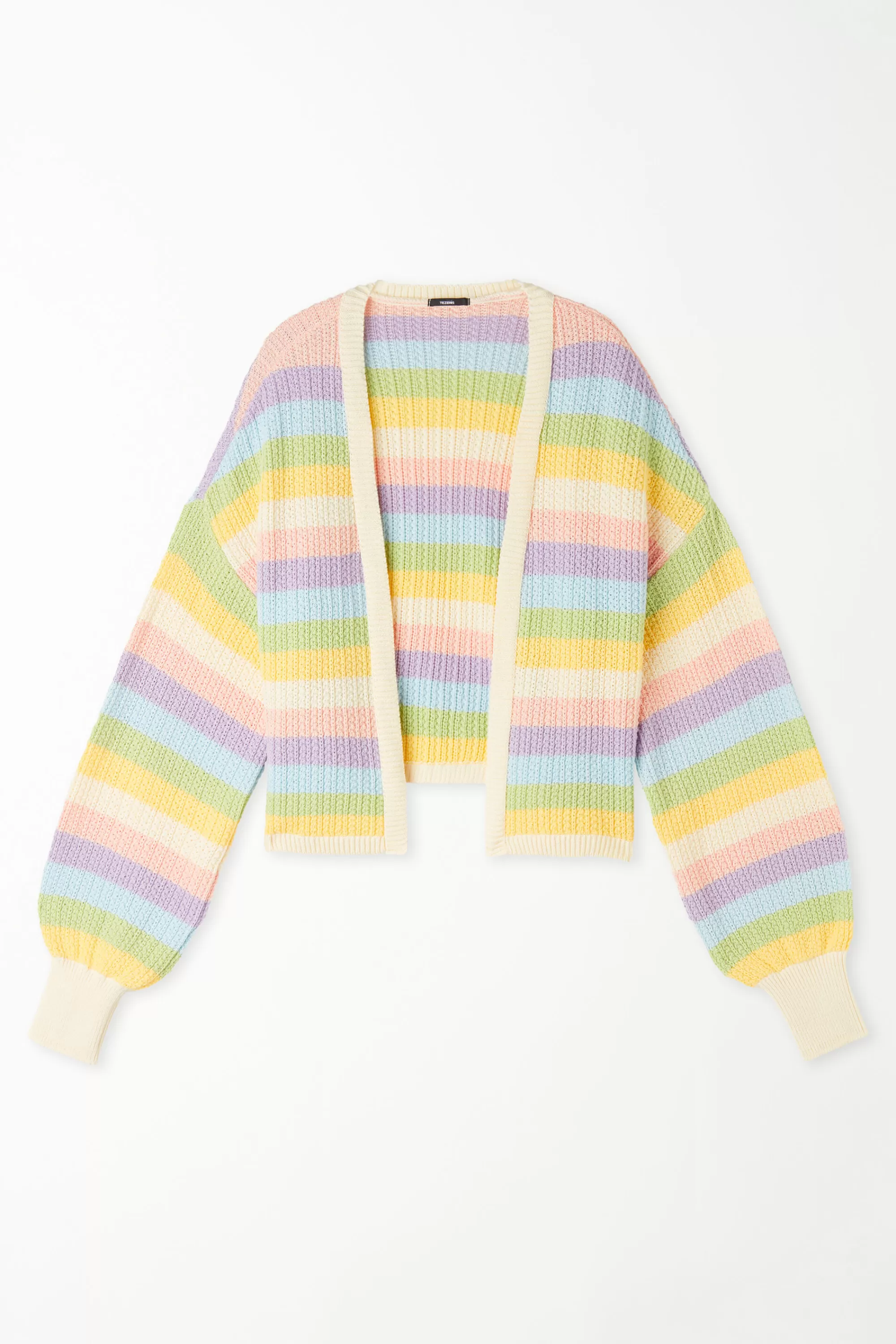 Outlet Cardigan Corto Maniche Lunghe Righe Cotone Calato - Cardigan E Maglioni - Donna | Cardigan e Maglioni