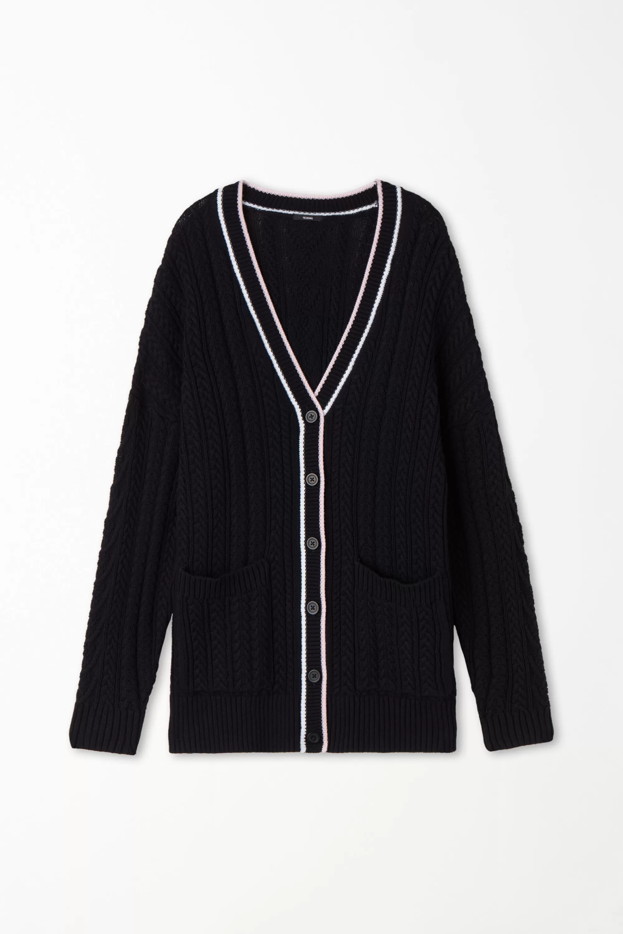 New Cardigan Lungo Manica Lunga Treccia Con Tasche - Cardigan E Maglioni - Donna | Cardigan e Maglioni