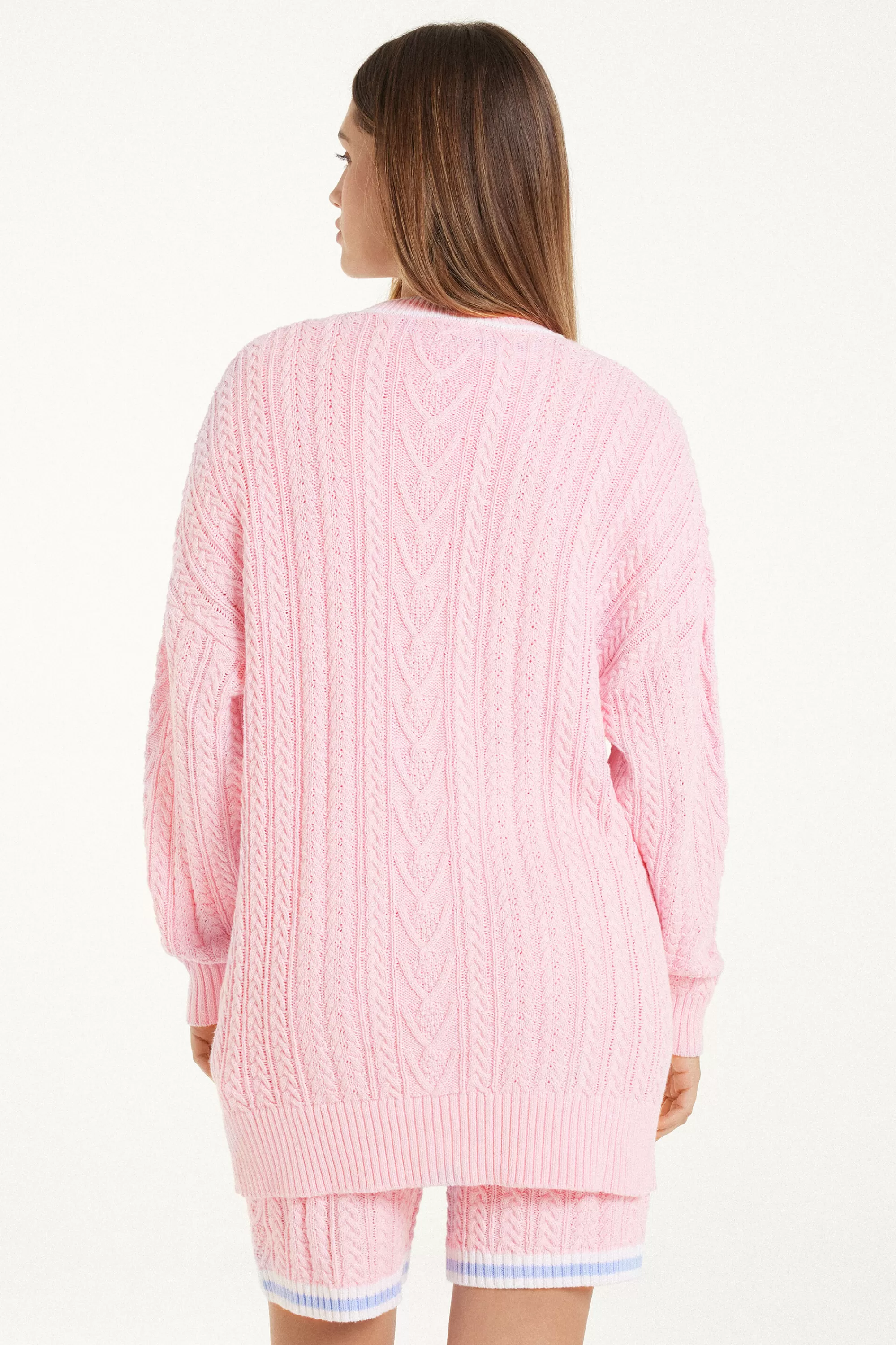 Fashion Cardigan Lungo Manica Lunga Treccia Con Tasche - Cardigan E Maglioni - Donna | Cardigan e Maglioni