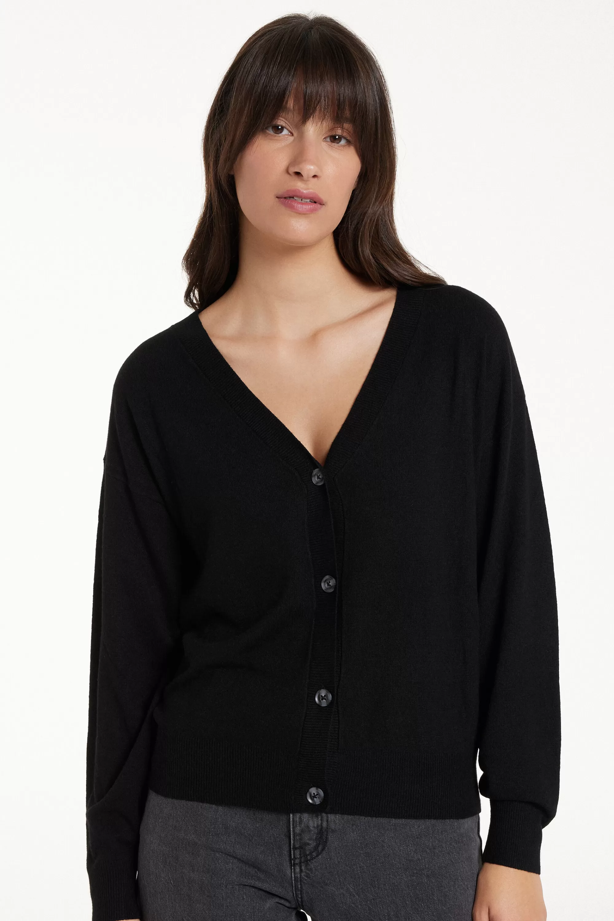 Online Cardigan Manica Lunga Con Bottoni E Lana - Cardigan E Maglioni - Donna | Maglioncini lana | Cardigan e Maglioni