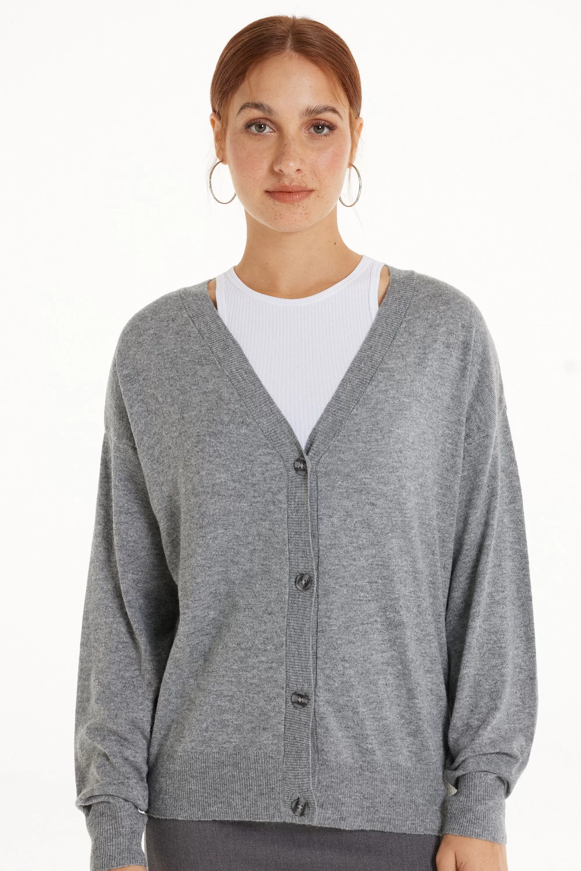 Best Cardigan Manica Lunga Con Bottoni E Lana - Cardigan E Maglioni - Donna | Maglioncini lana | Cardigan e Maglioni