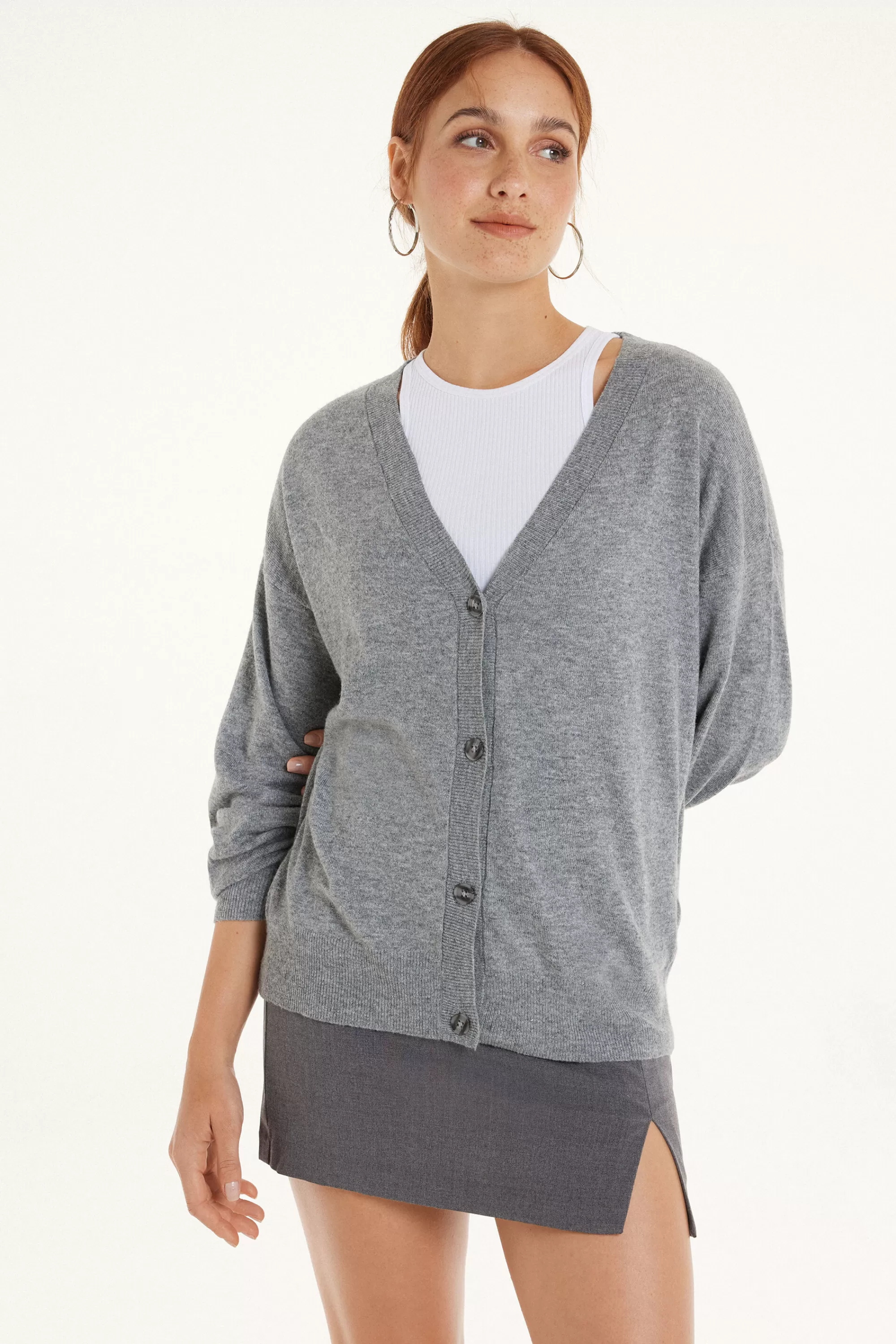 Best Cardigan Manica Lunga Con Bottoni E Lana - Cardigan E Maglioni - Donna | Maglioncini lana | Cardigan e Maglioni