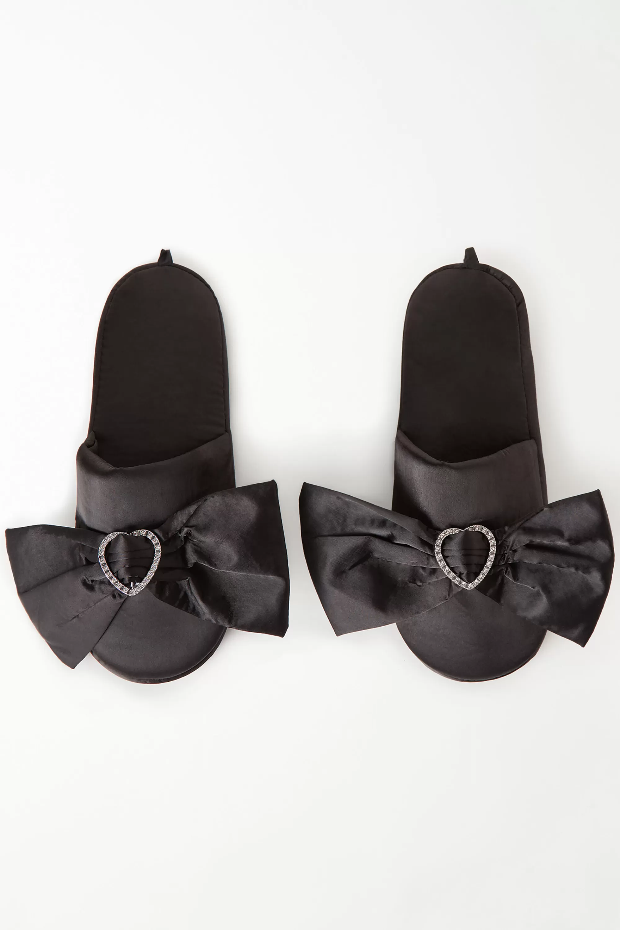 Discount Ciabatte/Pantofole In Raso Cuore Strass - Accessori E Ciabatte - Donna | Accessori e Ciabatte