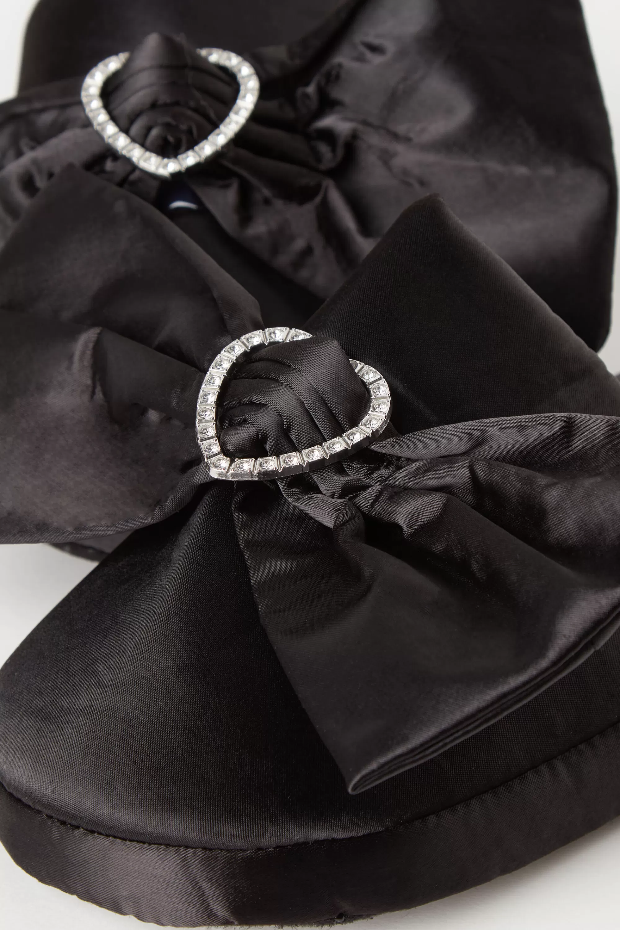 Discount Ciabatte/Pantofole In Raso Cuore Strass - Accessori E Ciabatte - Donna | Accessori e Ciabatte
