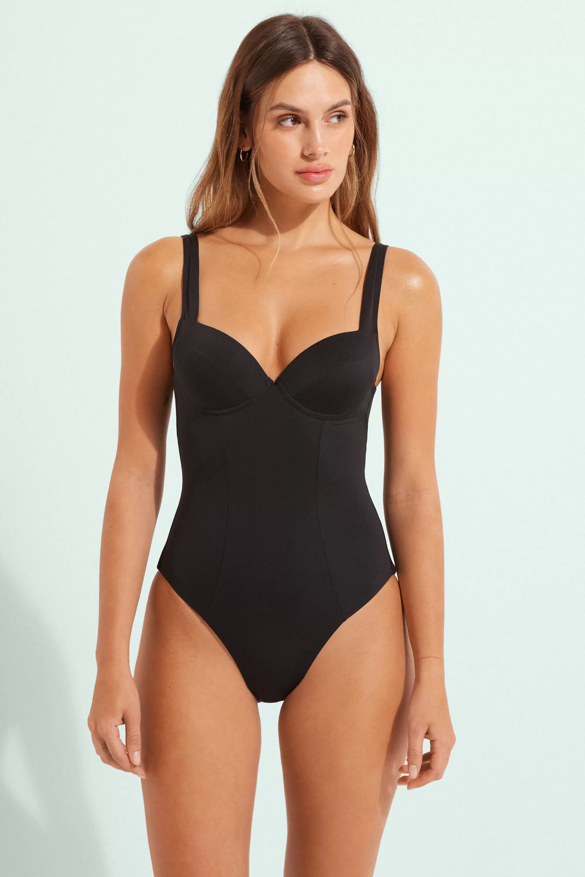 Outlet Costume Intero Balconcino In Microfibra Riciclata - Costumi Interi - Donna | Costumi interi