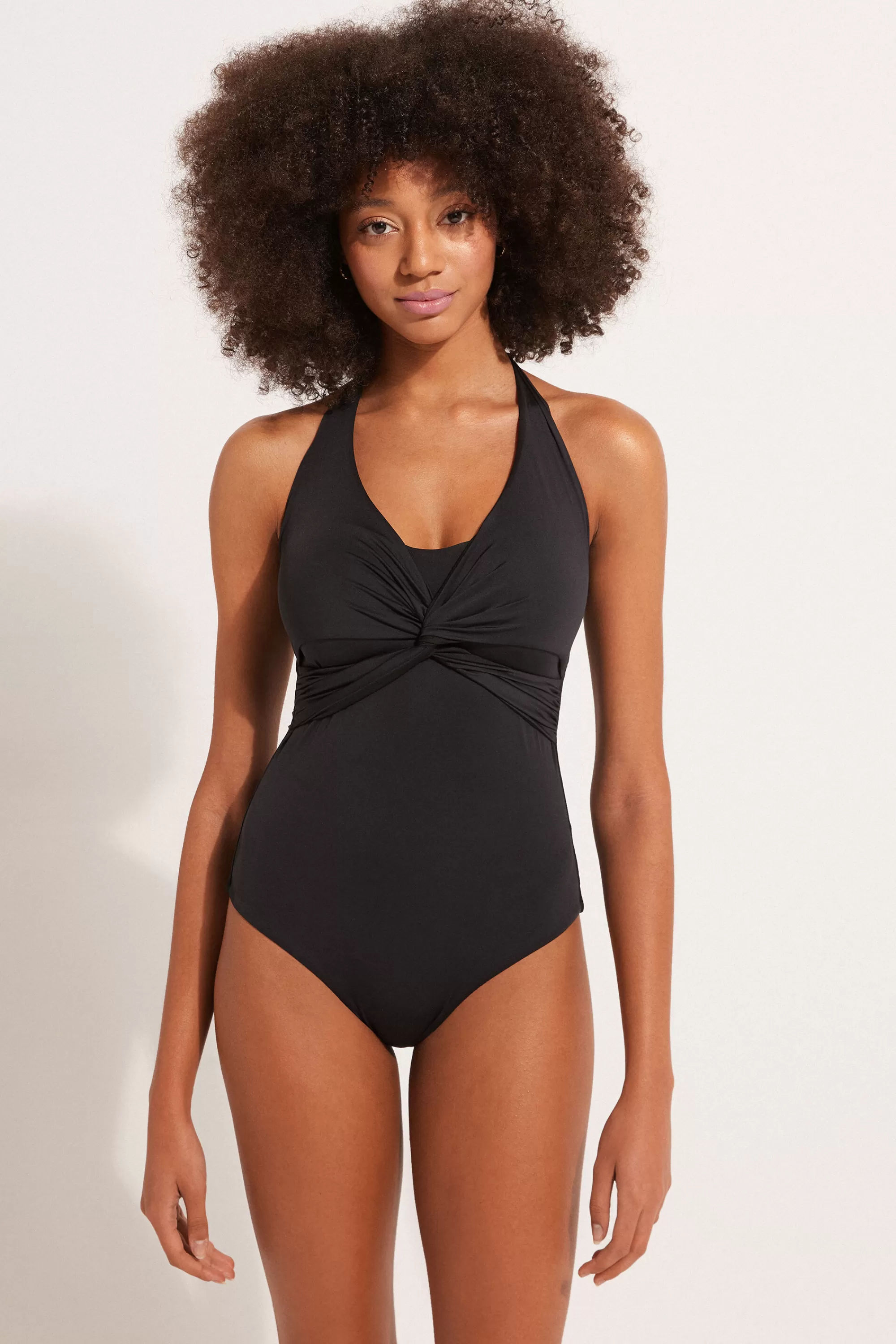 Flash Sale Costume Intero Fascia Leggermente Imbottito Incrocio Microfibra Riciclata - Costumi Interi - Donna | Costumi interi