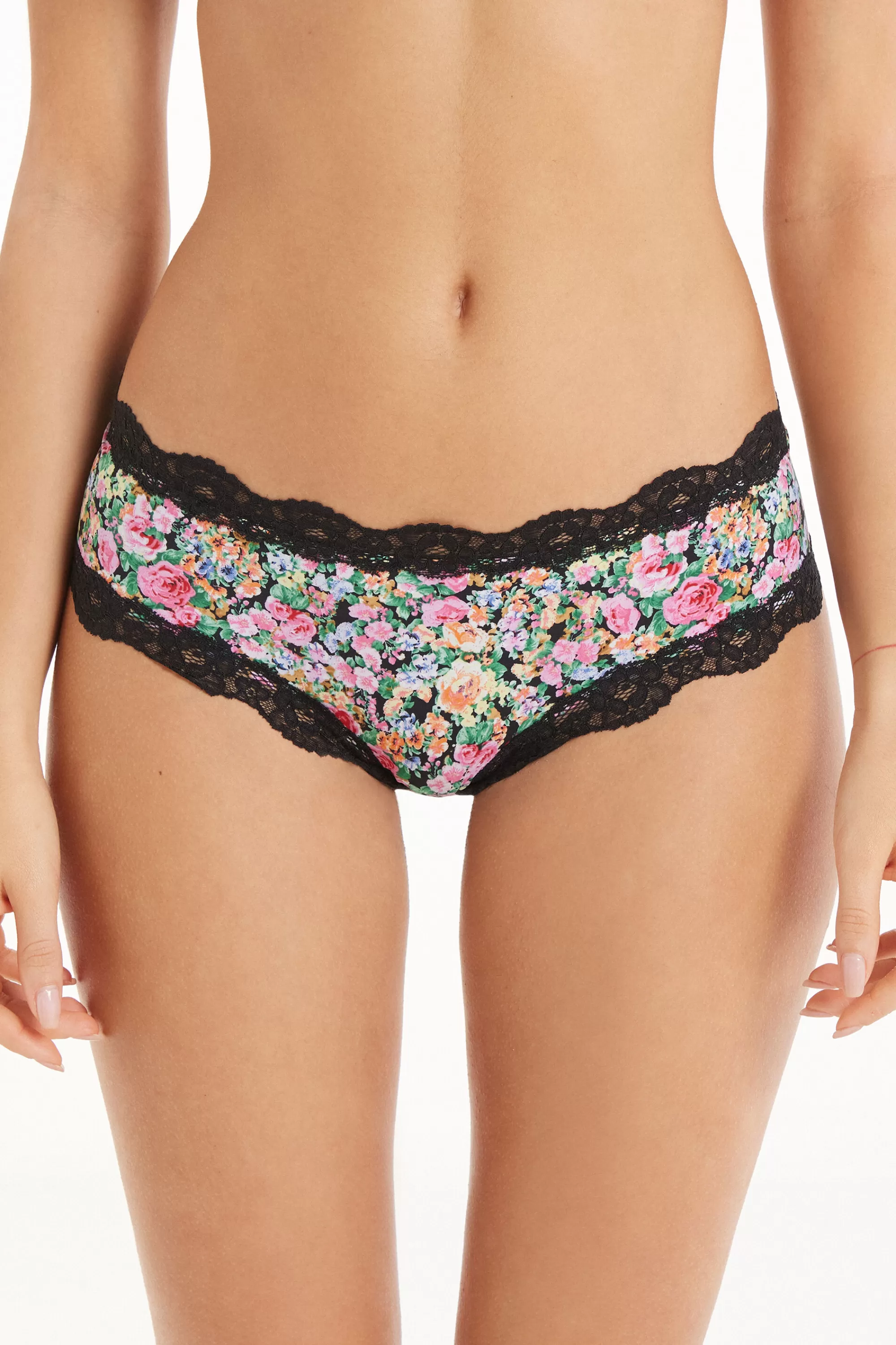 Outlet Culotte Brasiliana Microfibra Stampata E Pizzo - Culotte - Donna | Completi intimi | Slip