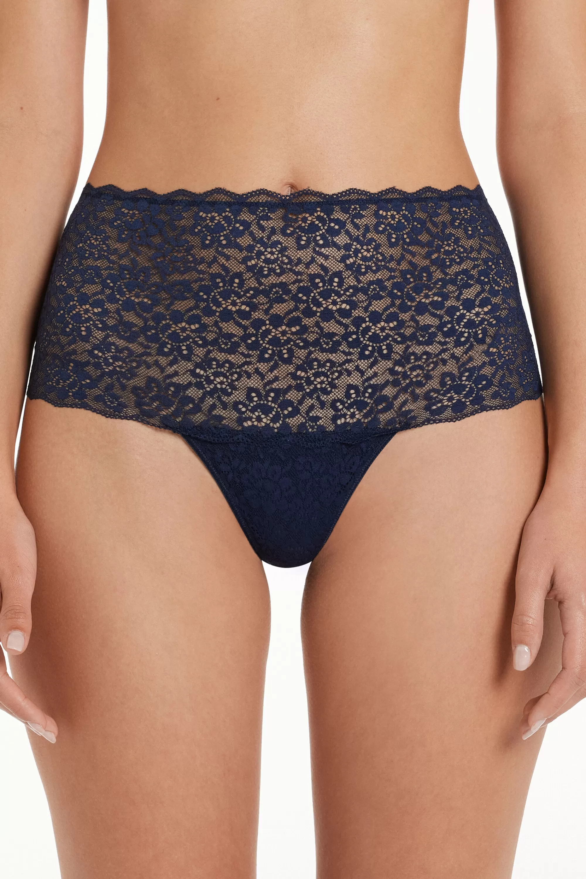 Best Culotte Vita Alta In Pizzo Riciclato - Culotte - Donna | Slip