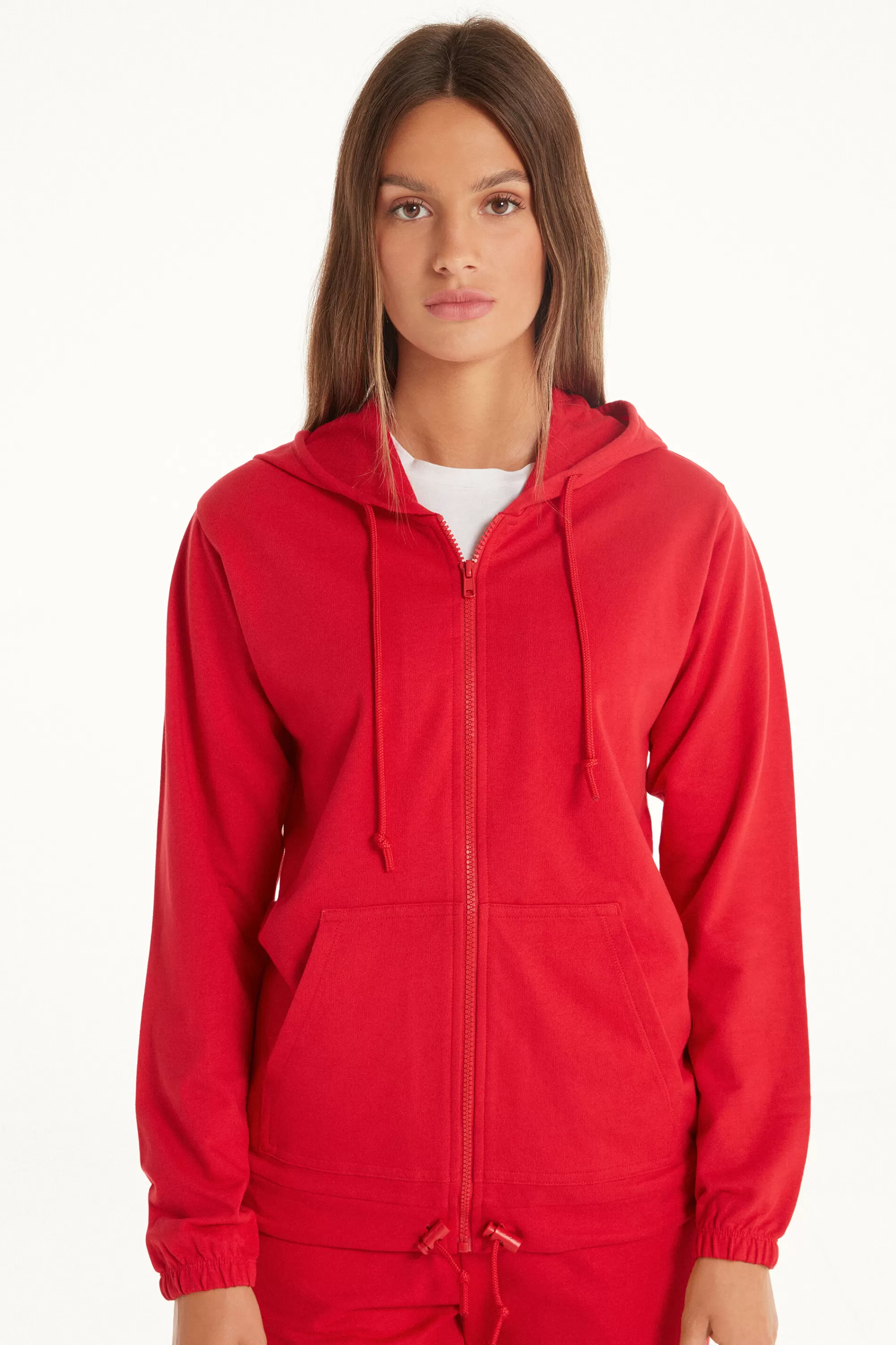 Store Felpa Cappuccio Con Zip E Coulisse - Felpe - Donna | Felpe | Tute