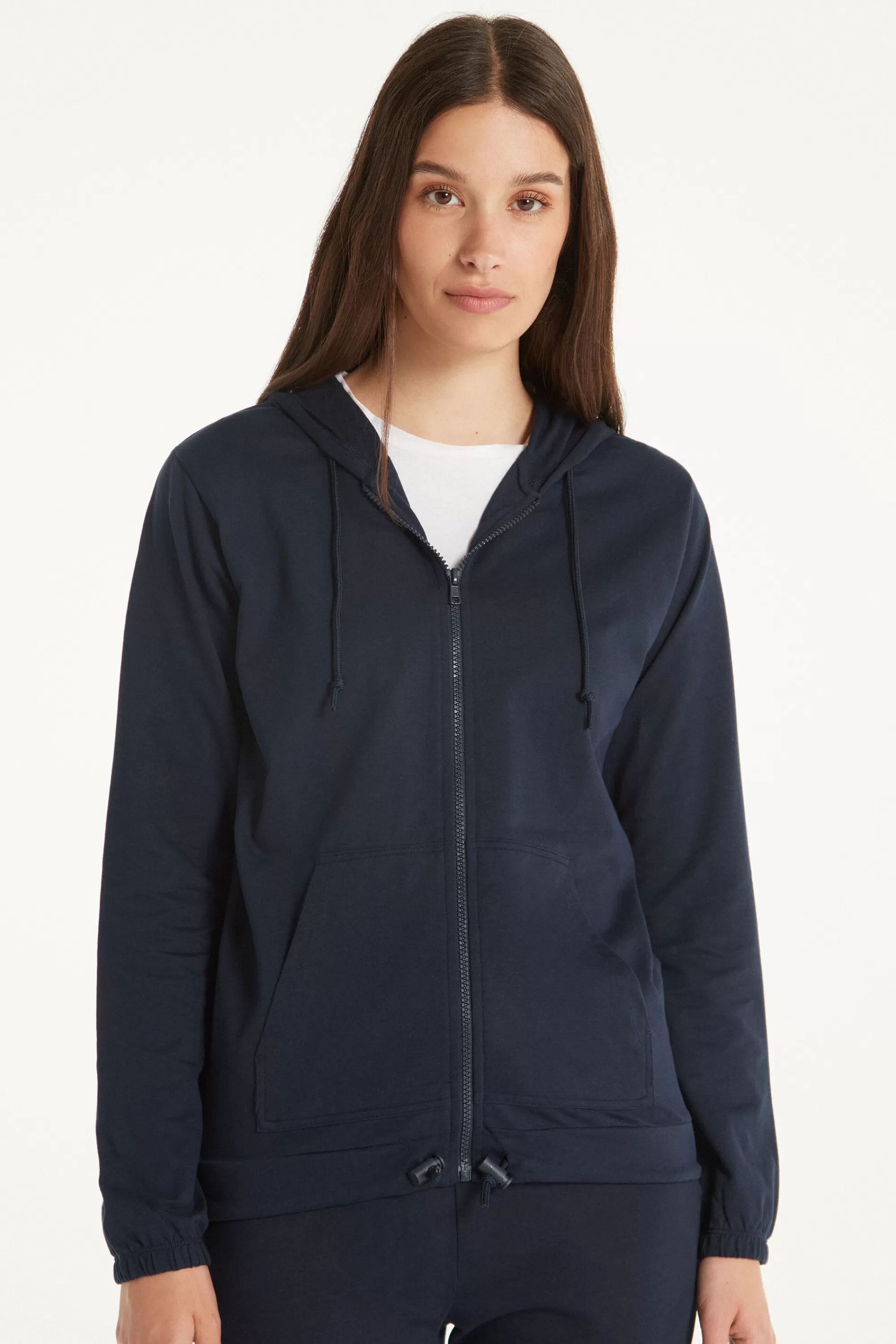 Discount Felpa Cappuccio Con Zip E Coulisse - Tute - Donna | Felpe | Tute