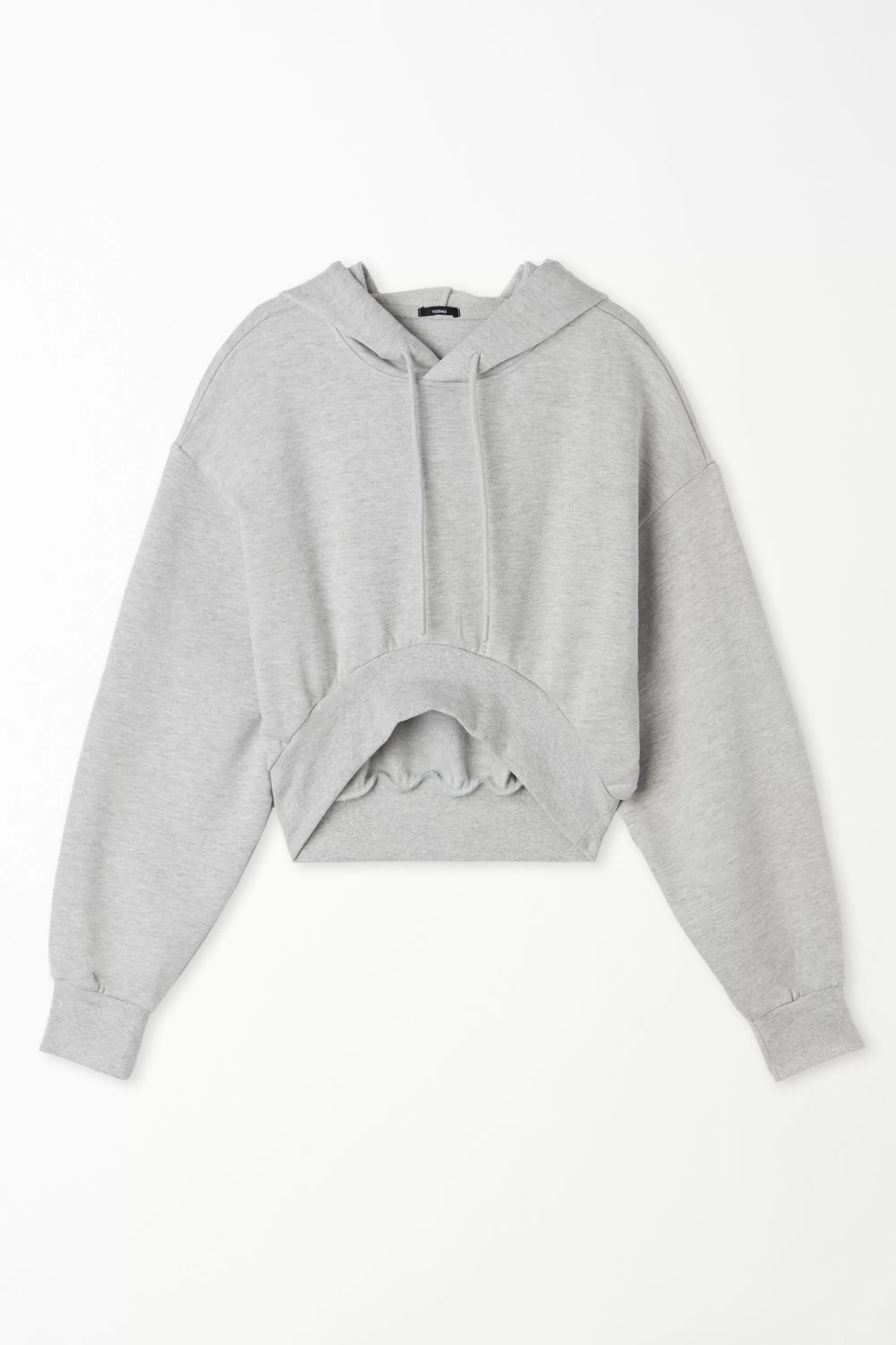 New Felpa Corta Pesante Manica Lunga Con Cappuccio E Spalla Scesa - Tute - Donna | Felpe | Tute