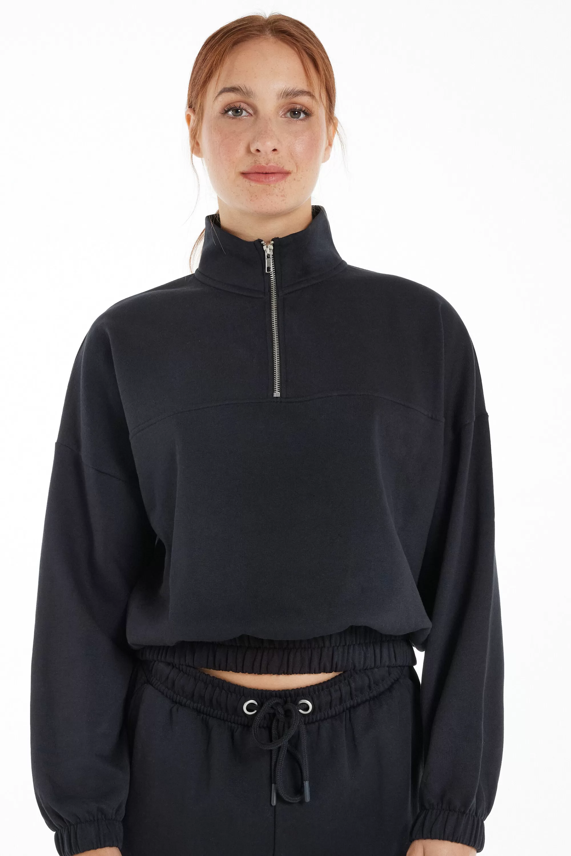 Best Sale Felpa Manica Lunga Chiusa Con Zip - Felpe - Donna | Felpe | Felpe