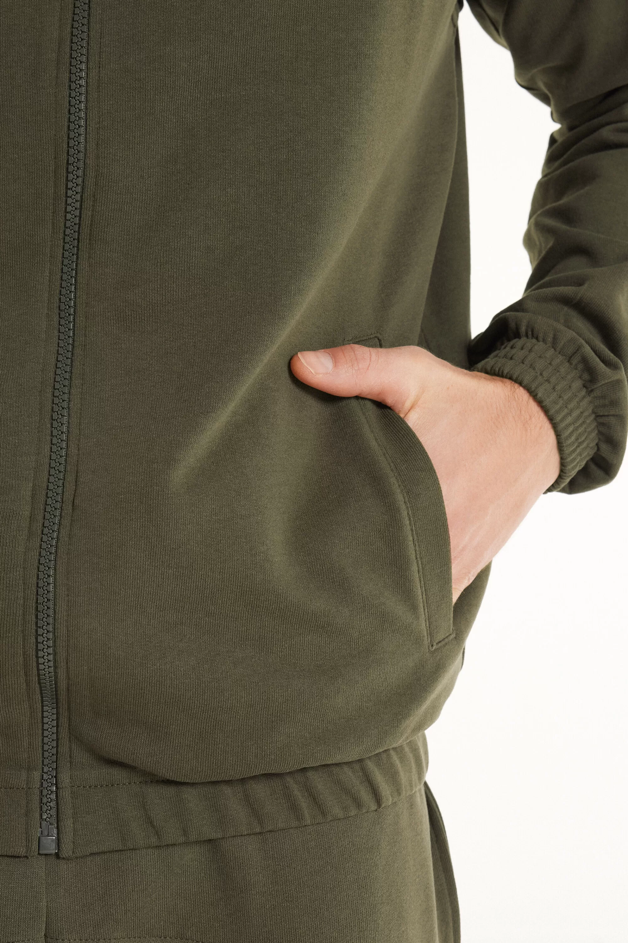 Cheap Felpa Manica Lunga Con Zip E Tasche Basic - Felpe - Uomo | Tute | Felpe