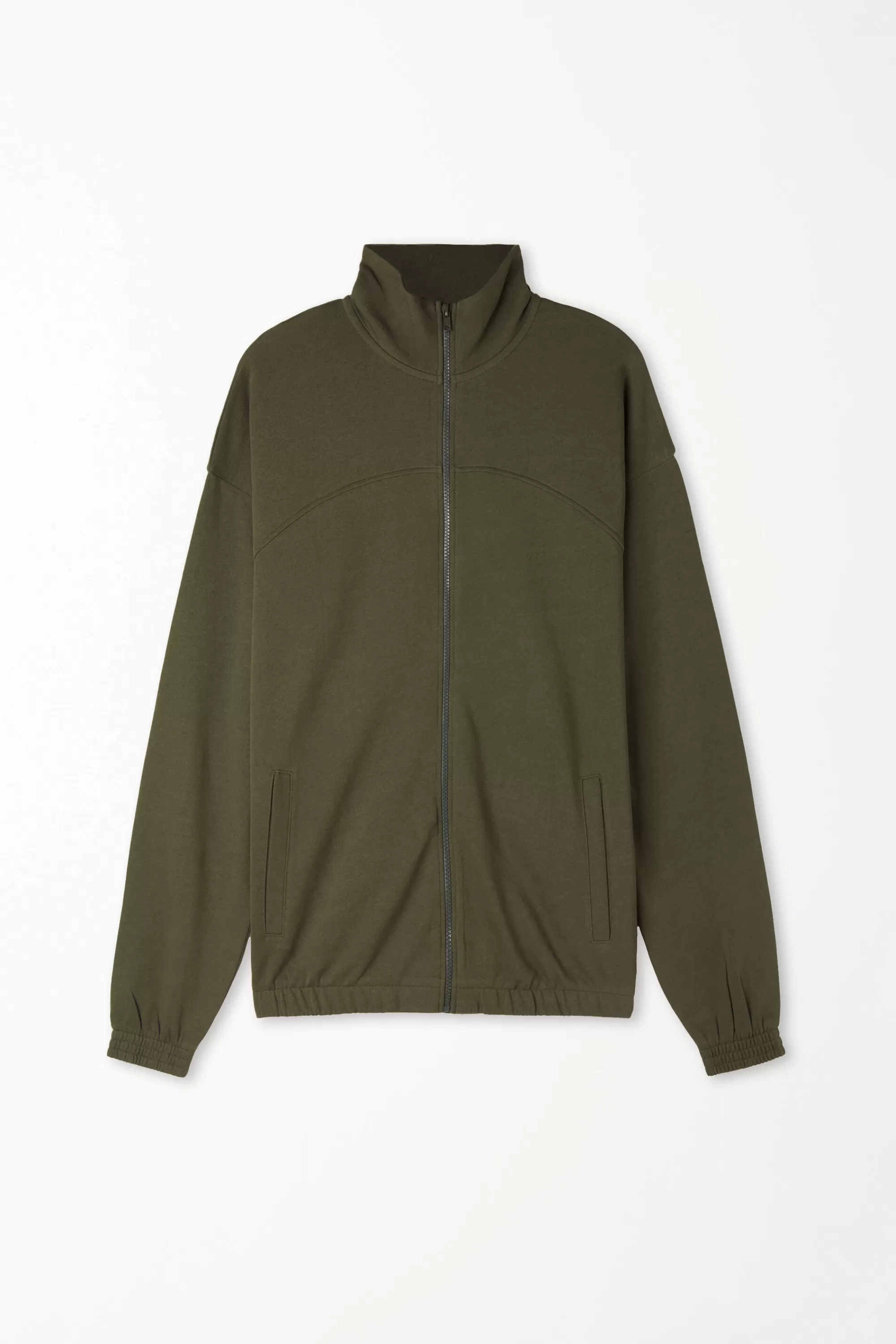 Cheap Felpa Manica Lunga Con Zip E Tasche Basic - Felpe - Uomo | Tute | Felpe