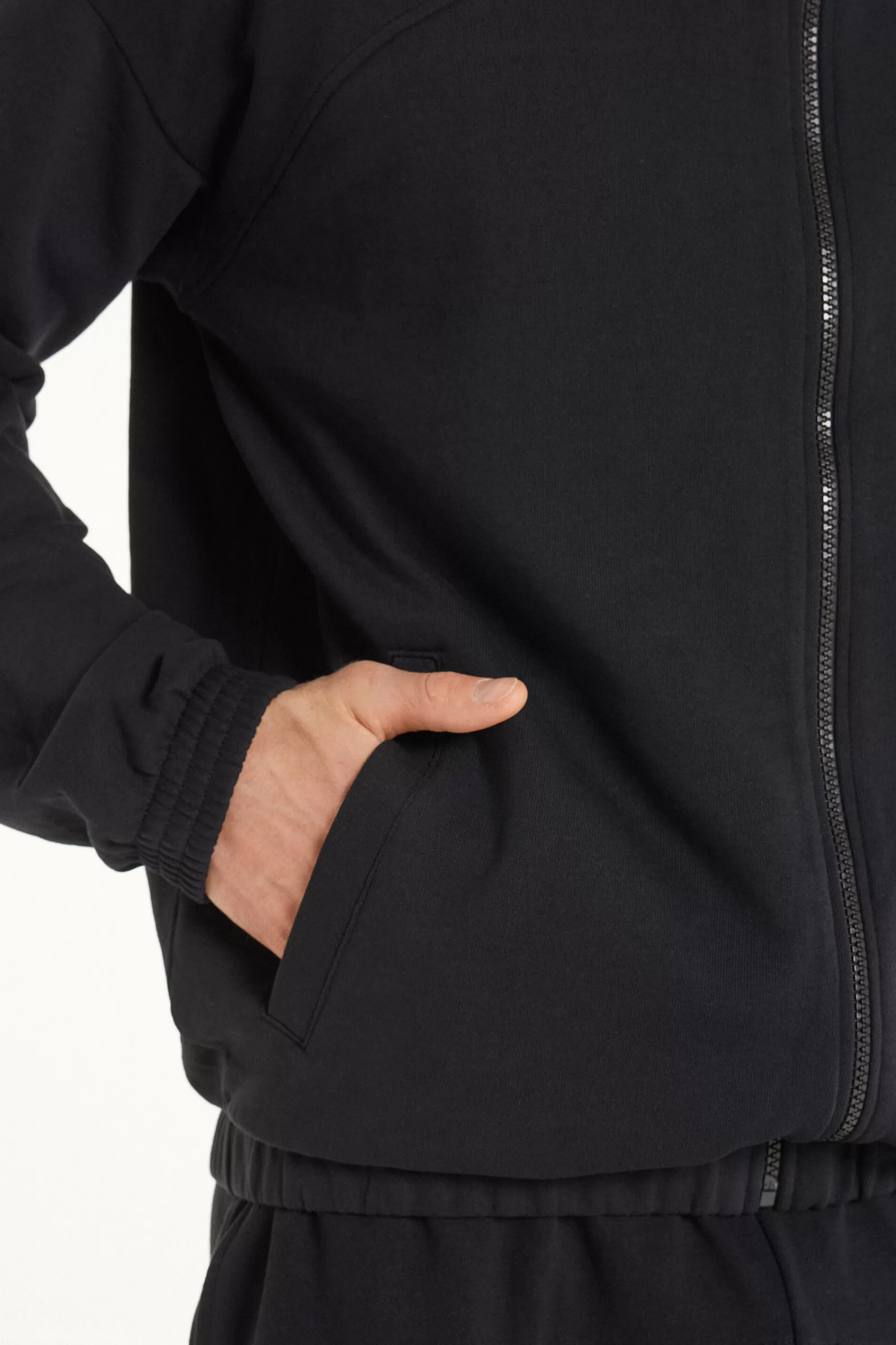 Fashion Felpa Manica Lunga Con Zip E Tasche Basic - Felpe - Uomo | Tute | Felpe