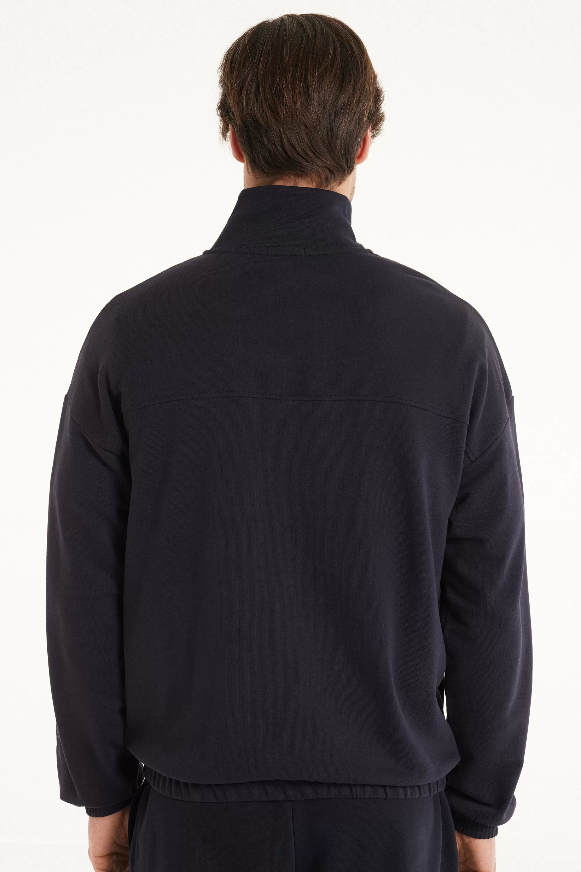 Cheap Felpa Manica Lunga Con Zip E Tasche Basic - Felpe - Uomo | Tute | Felpe