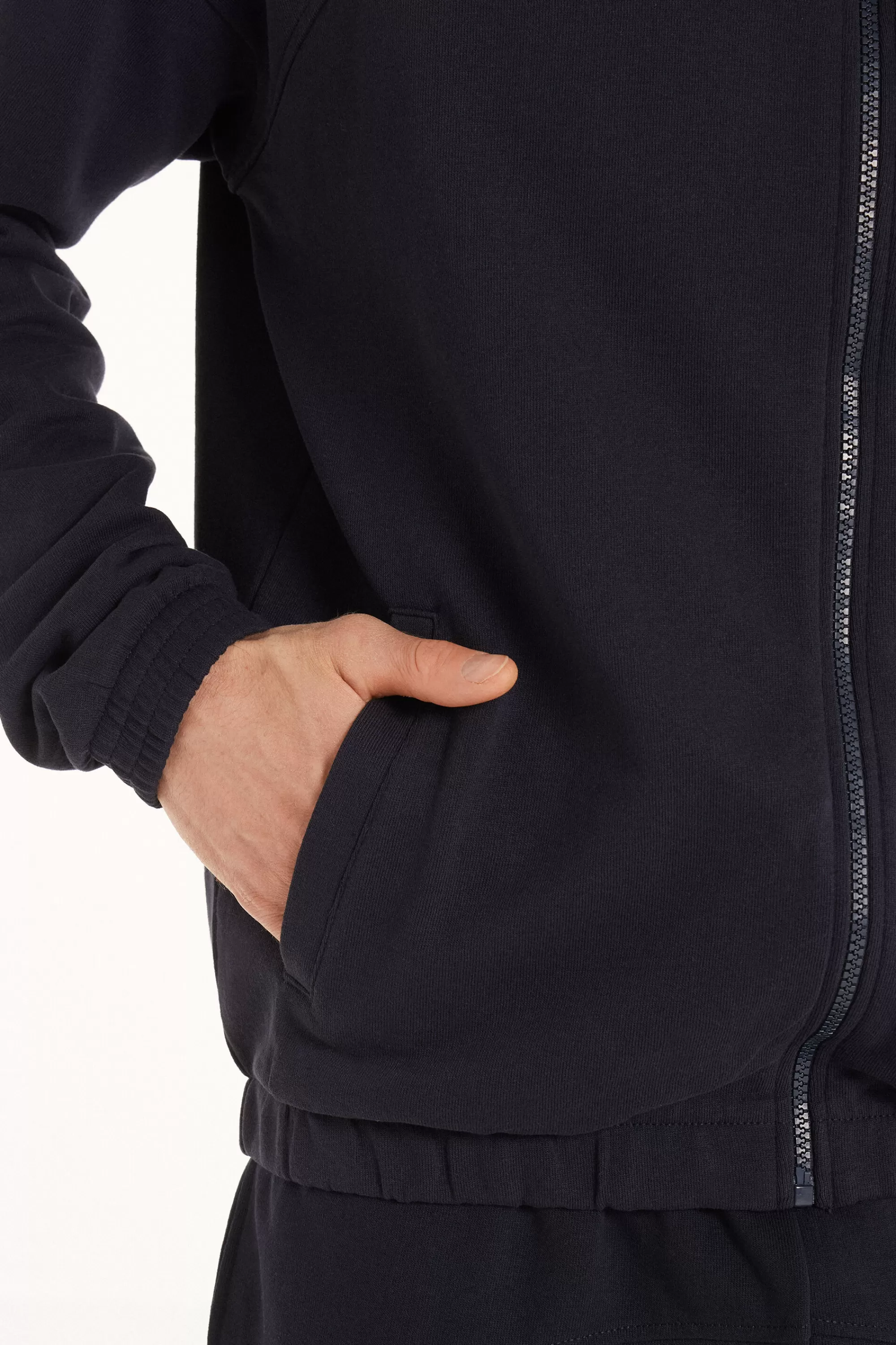 Cheap Felpa Manica Lunga Con Zip E Tasche Basic - Felpe - Uomo | Tute | Felpe
