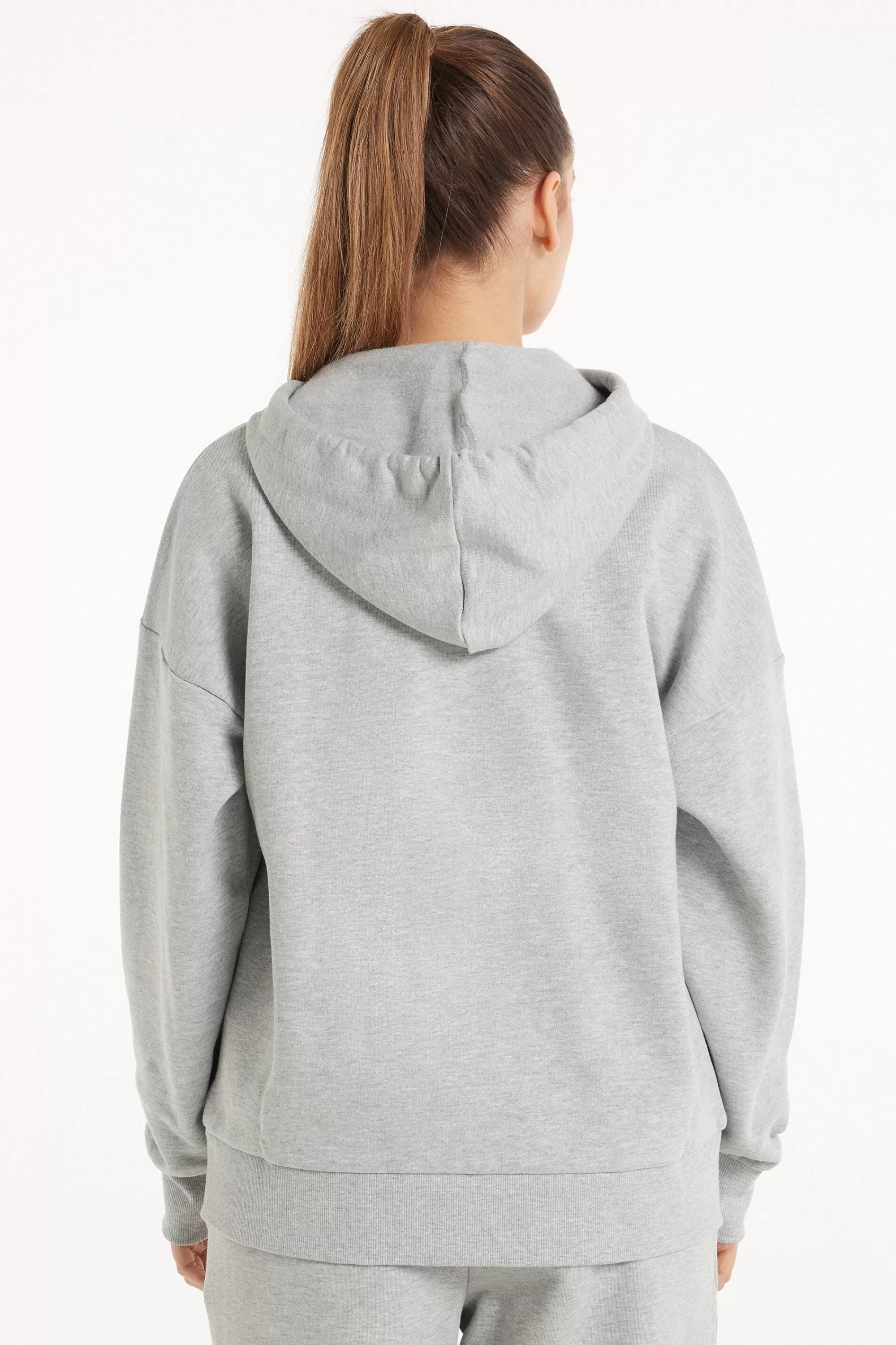Cheap Felpa Pesante Manica Lunga Con Zip E Cappuccio - Tute - Donna | Felpe | Tute