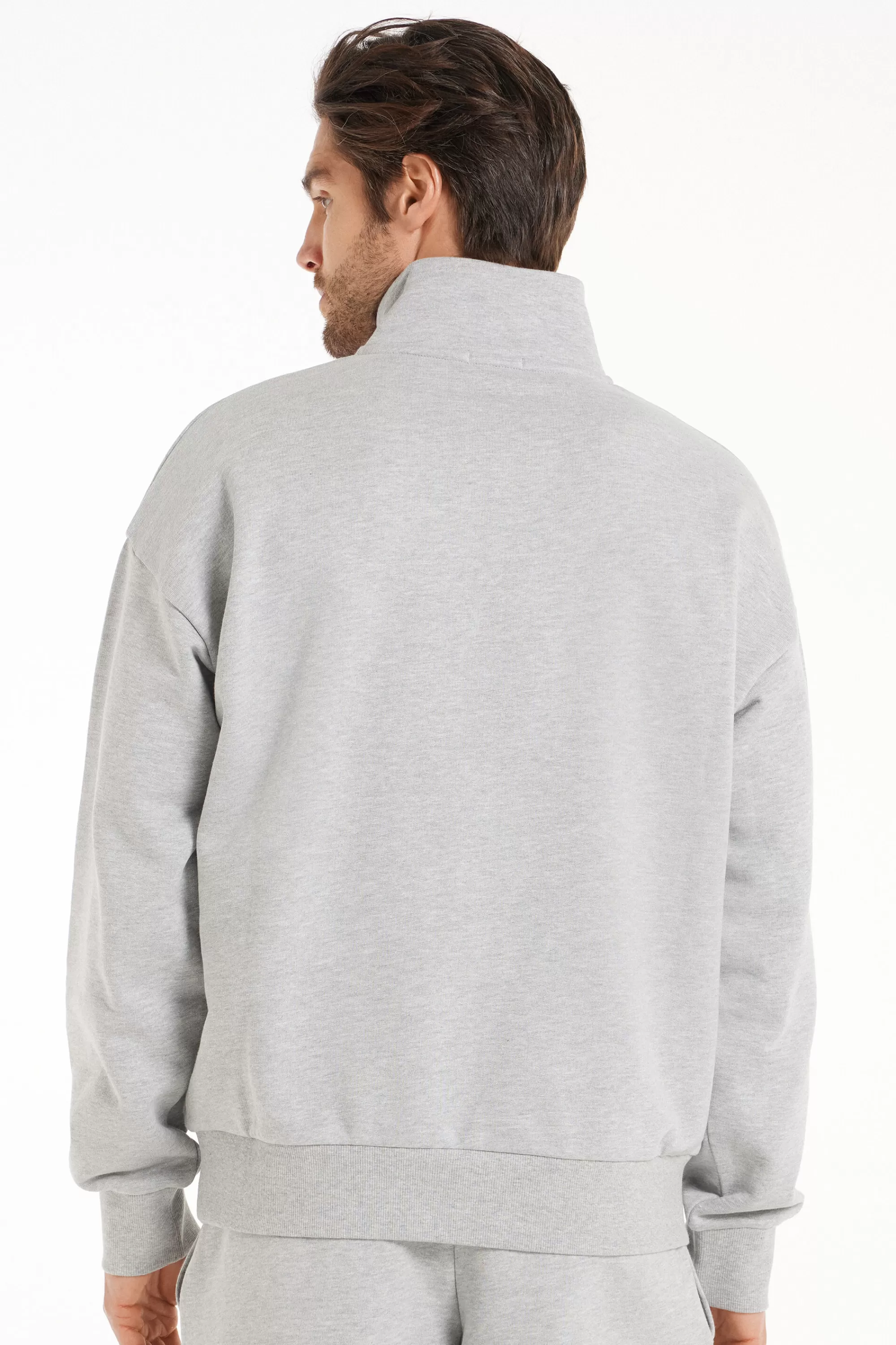 Best Sale Felpa Pesante Manica Lunga Con Zip E Stampa - Felpe - Uomo | Tute | Felpe