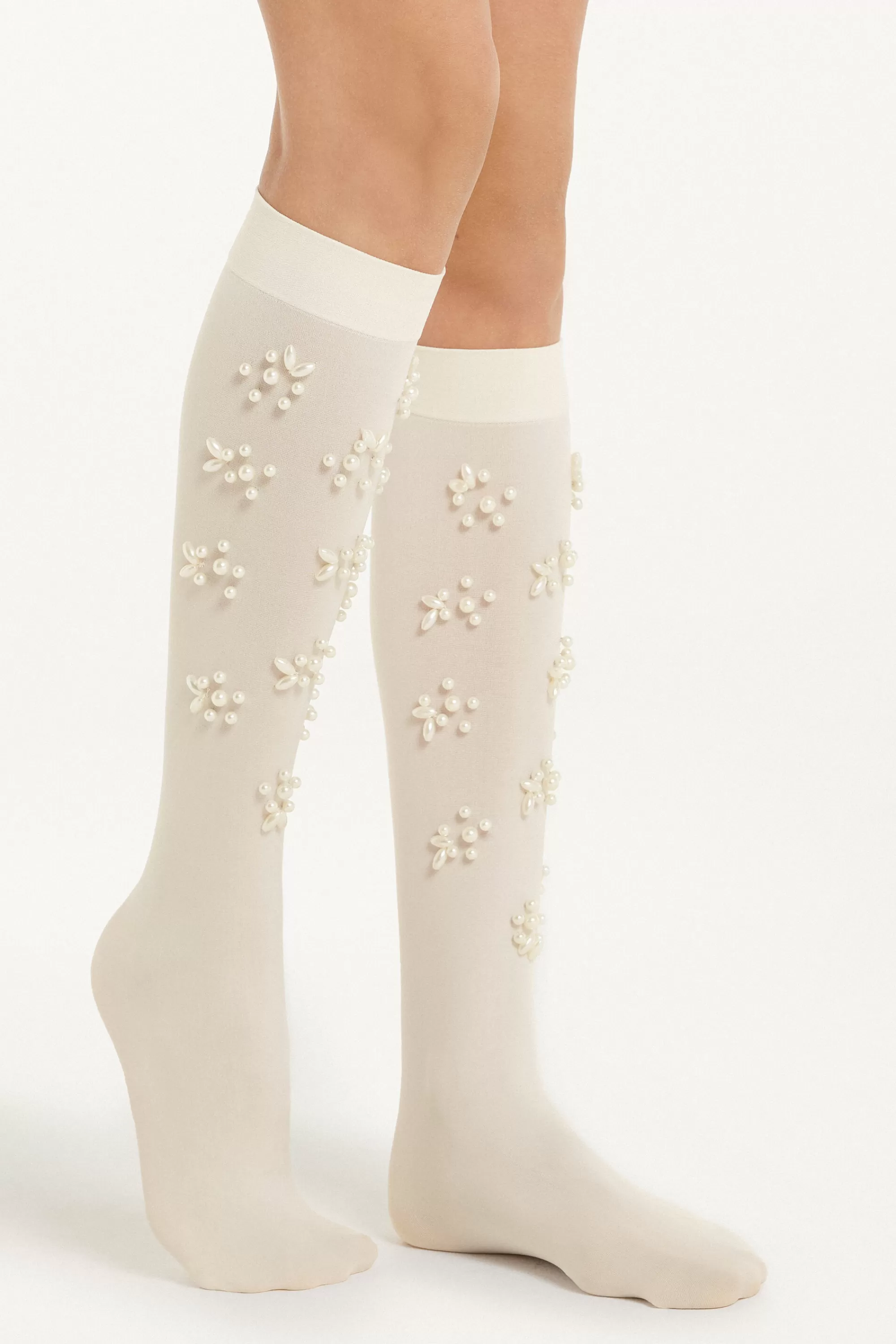 Flash Sale Gambaletti Microfibra Con Perle Apllicate - Calzini E Fantasmini - Donna | Calzini e Fantasmini