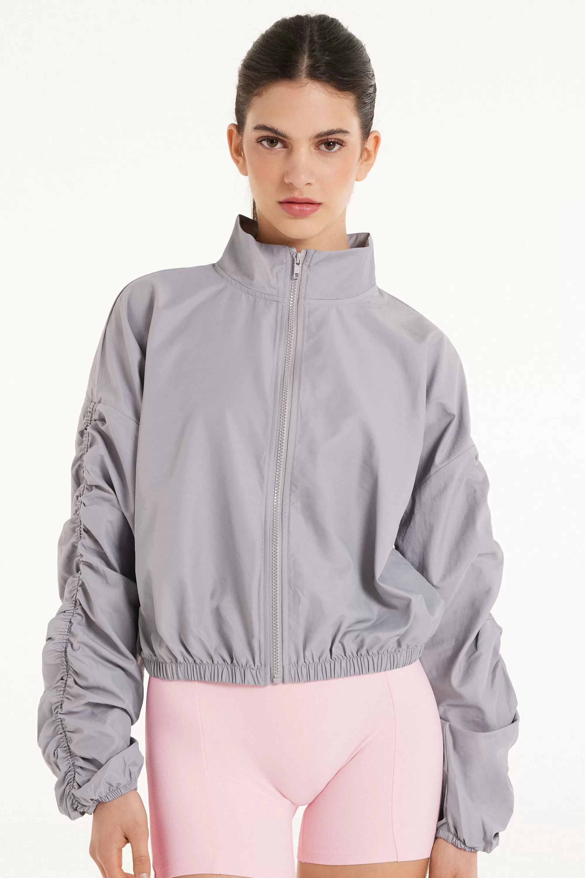 Flash Sale Giacca Con Zip In Tessuto Tecnico Con Arricci - Giacche E Blazer - Donna | Collezione Fitness | Giacche e Blazer