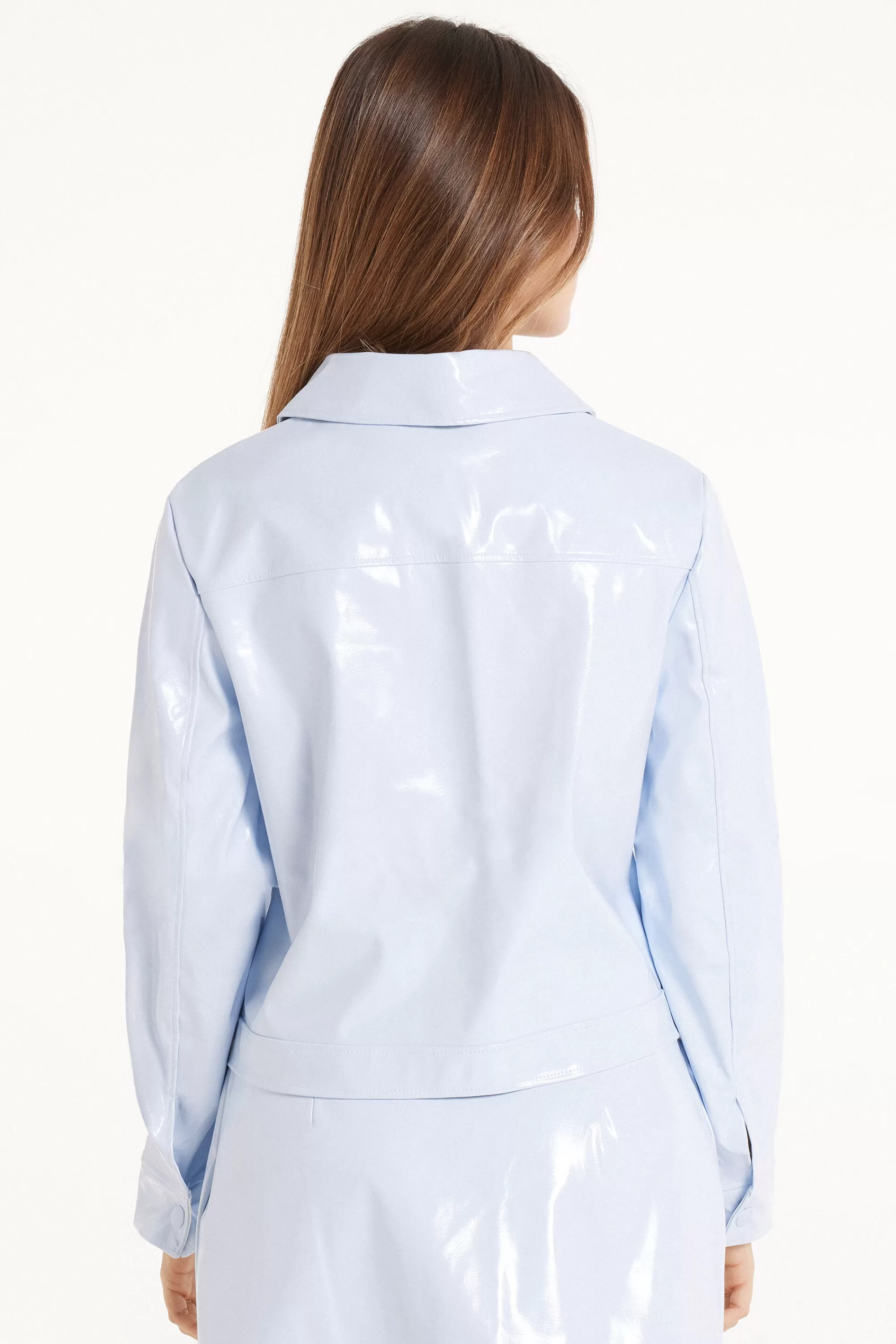 Cheap Giacca Corta A Manica Lunga Effetto Vinile - Giacche E Blazer - Donna | Giacche e Blazer | Felpe