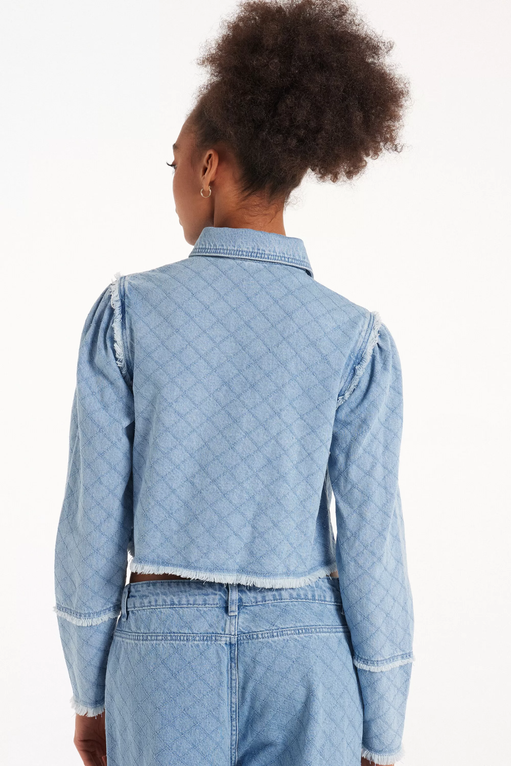 Hot Giacca Corta In Denim Effetto Matelassé - Giacche E Blazer - Donna | Giacche e Blazer | Felpe