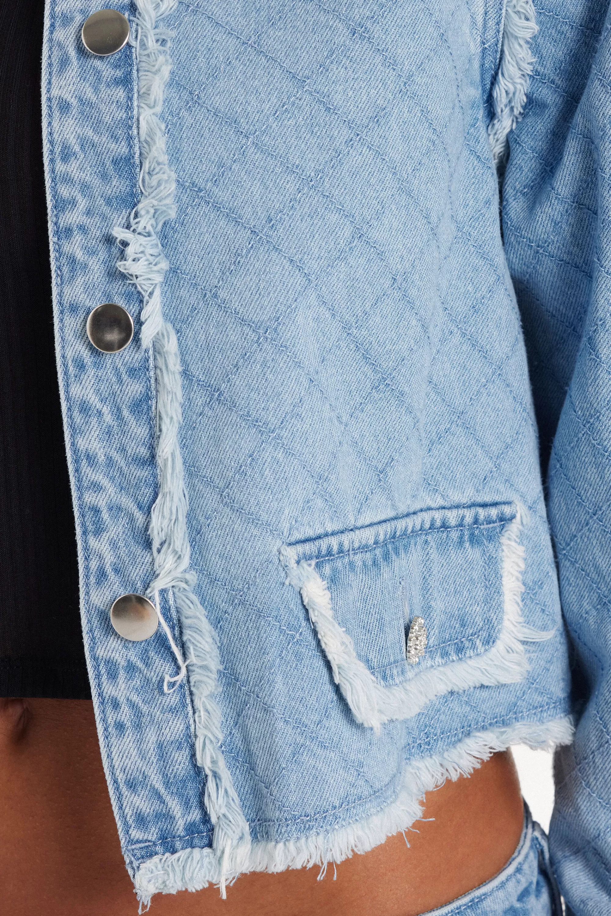 Hot Giacca Corta In Denim Effetto Matelassé - Giacche E Blazer - Donna | Giacche e Blazer | Felpe