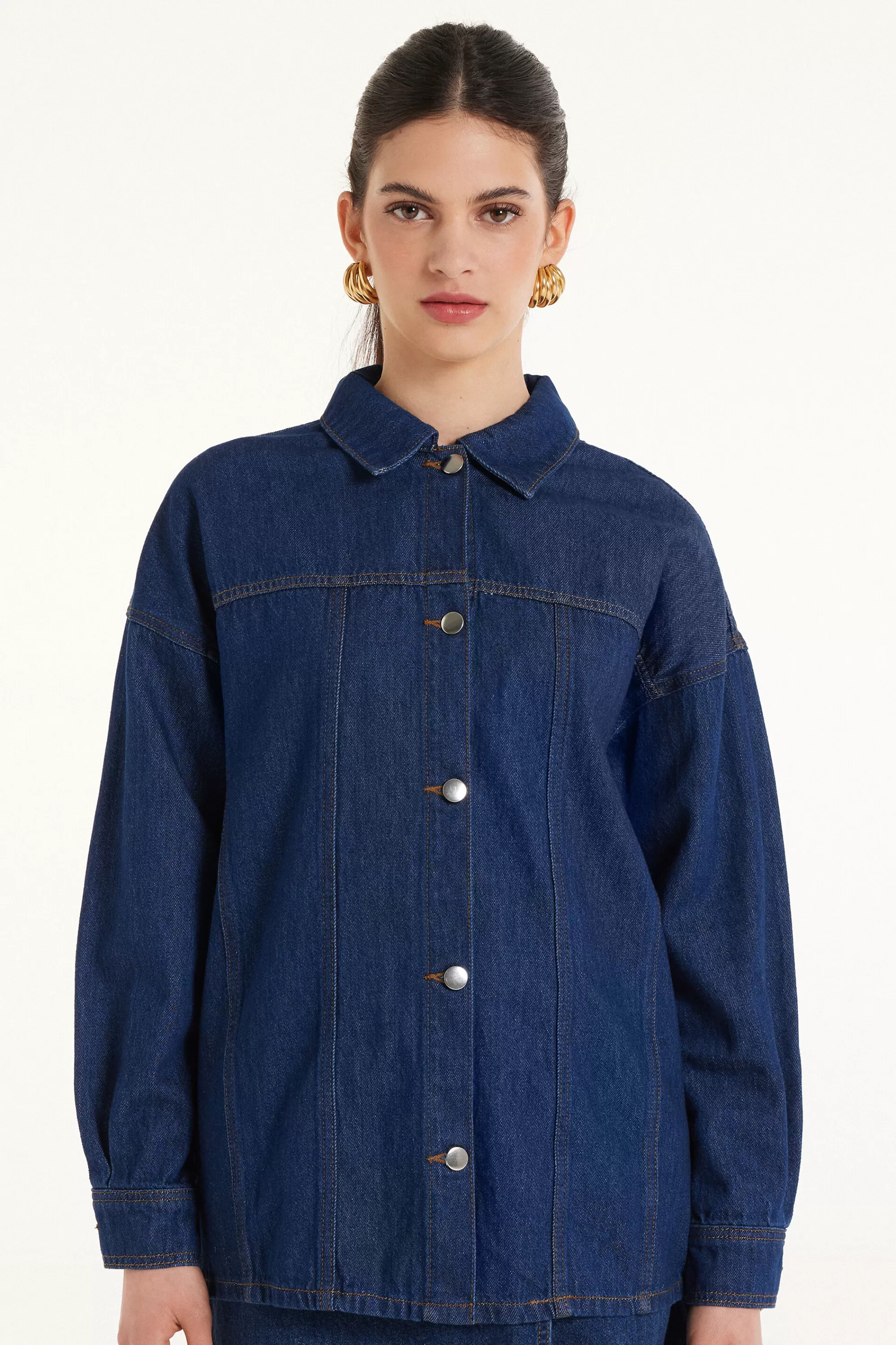 Best Giacca Manica Lunga In Denim Delavé - Giacche E Blazer - Donna | Giacche e Blazer | Felpe