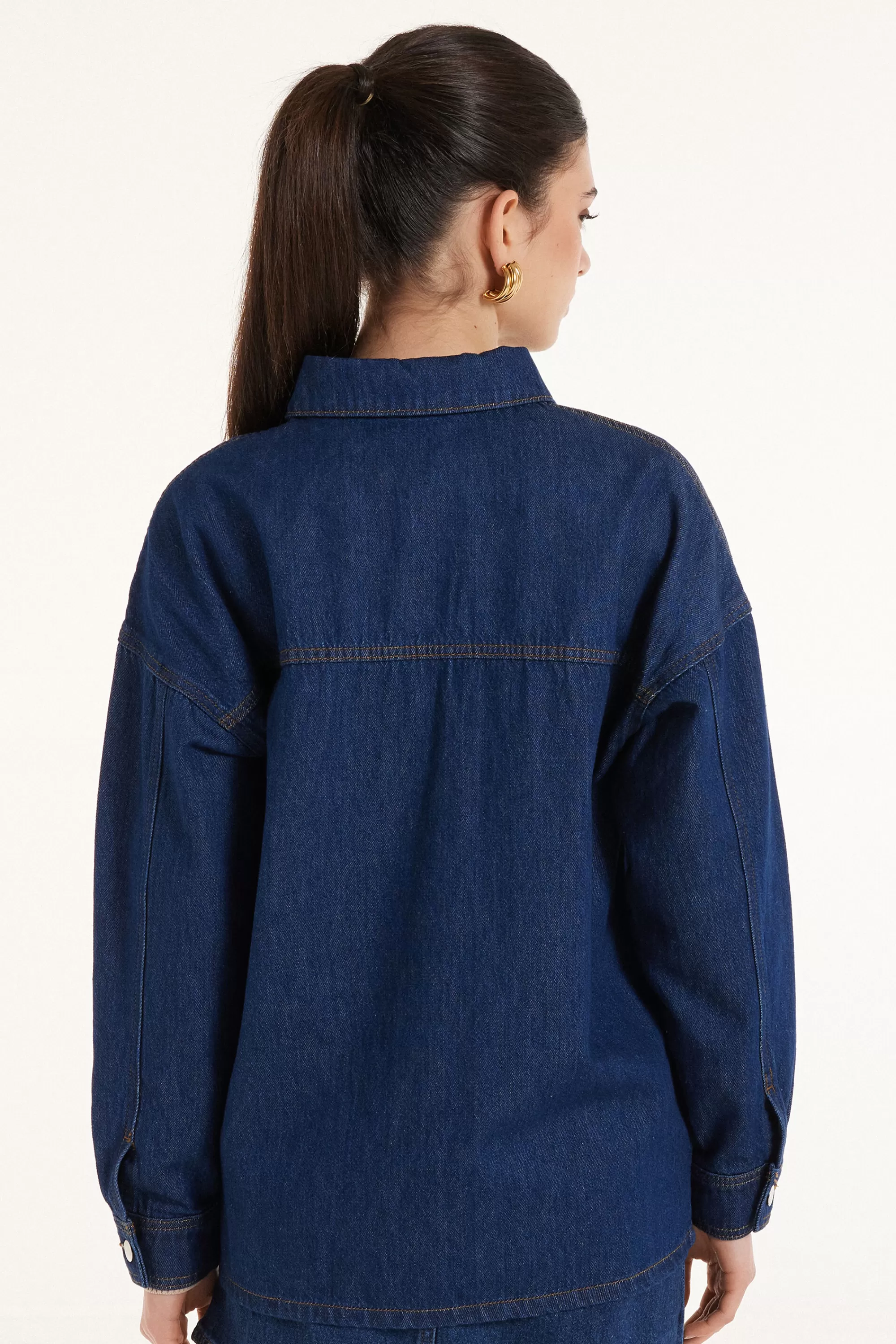 Best Giacca Manica Lunga In Denim Delavé - Giacche E Blazer - Donna | Giacche e Blazer | Felpe