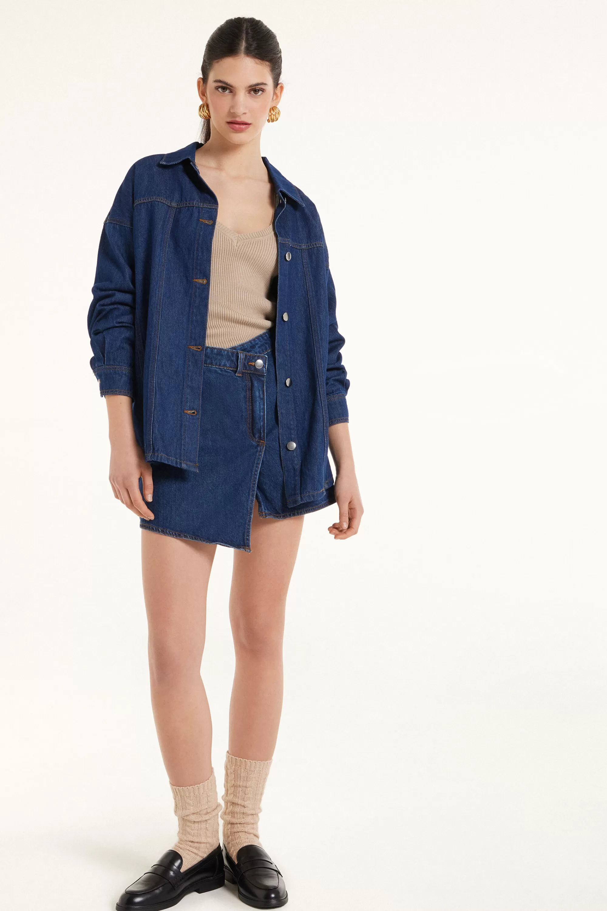 Best Giacca Manica Lunga In Denim Delavé - Giacche E Blazer - Donna | Giacche e Blazer | Felpe