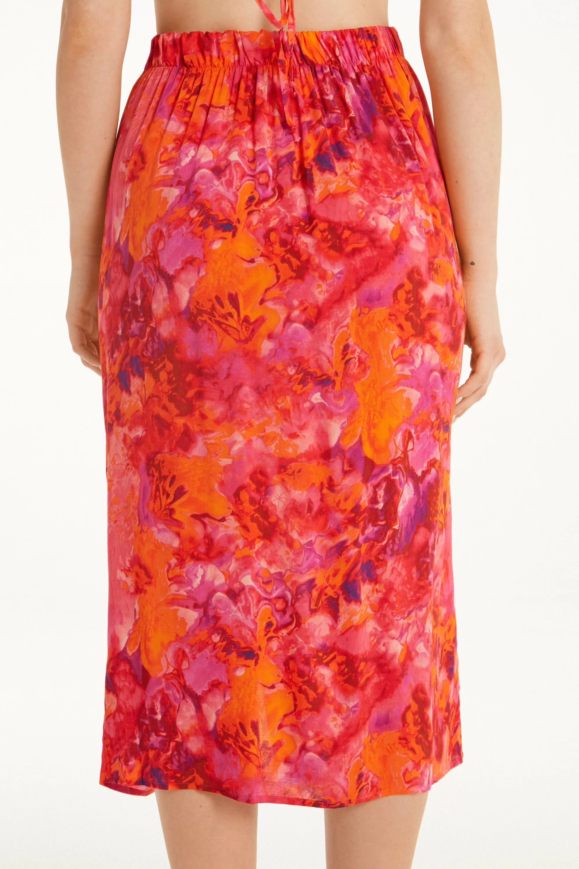 New Gonna Midi Con Coulisse Tela Viscosa - Gonne - Donna | Gonne