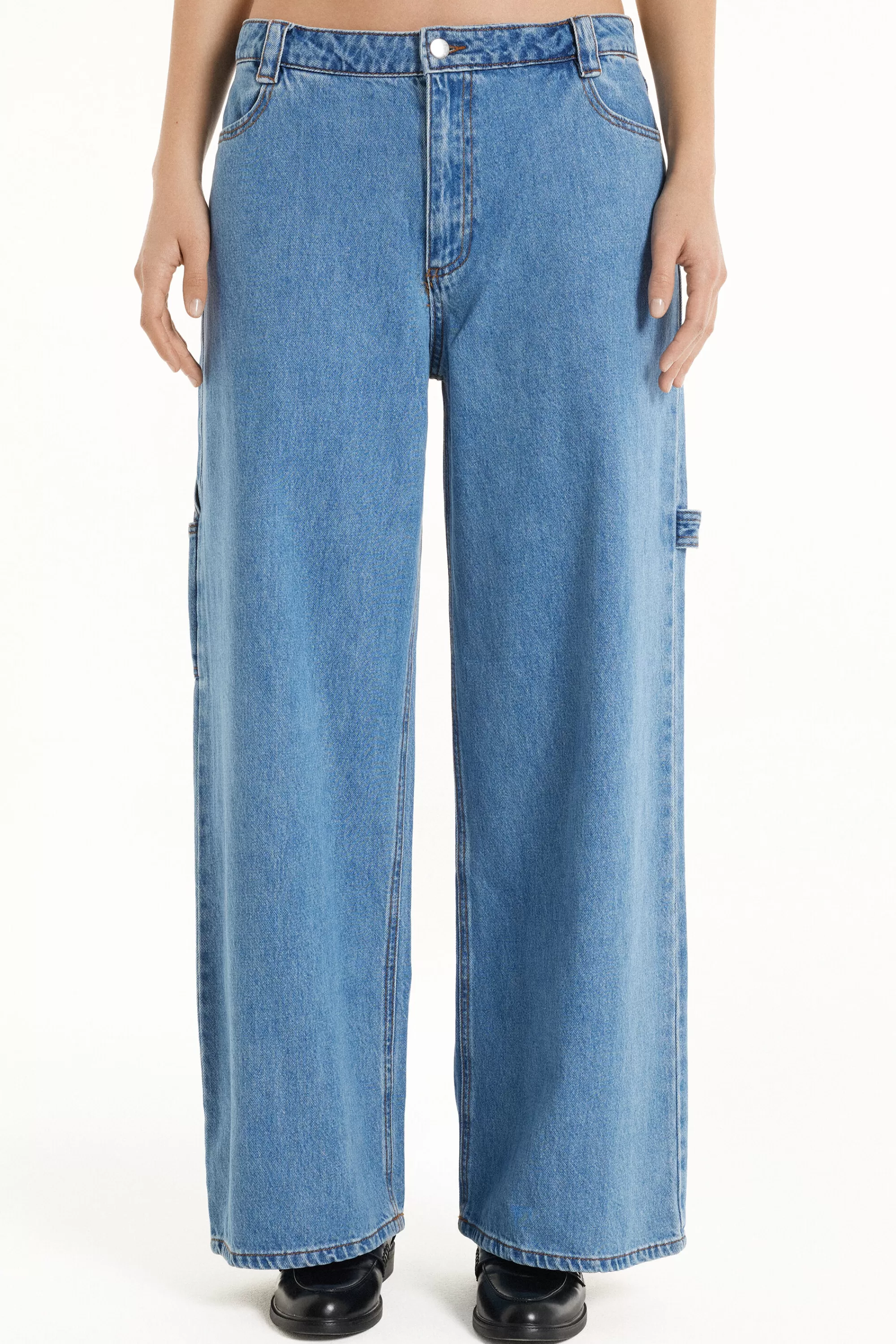Hot Jeans Lunghi Ampi Cargo - Pantaloni - Donna | Jeans | Pantaloni