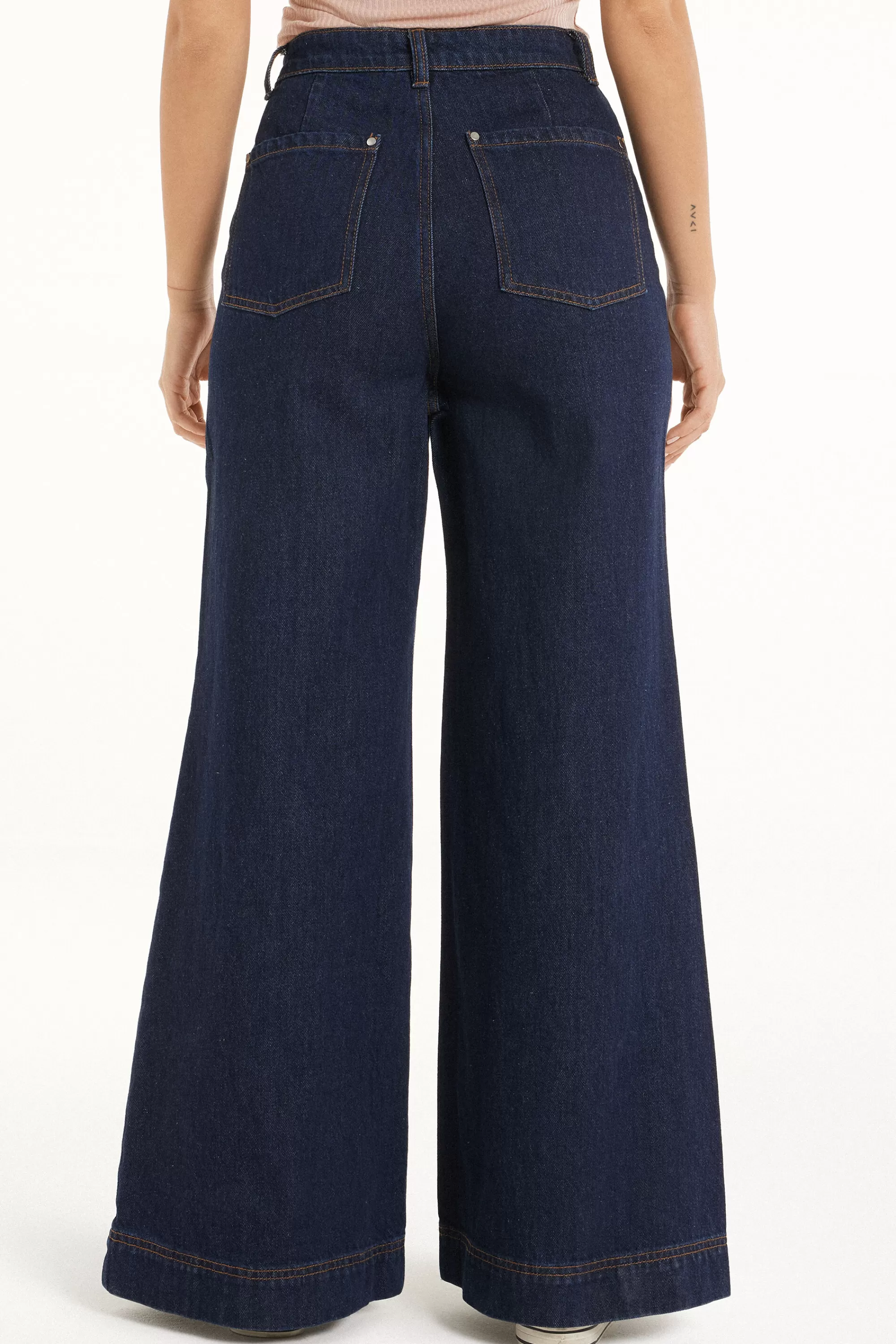 Best Sale Jeans Lungo Dritto Vita Alta Denim Délavé - Pantaloni - Donna | Jeans | Pantaloni