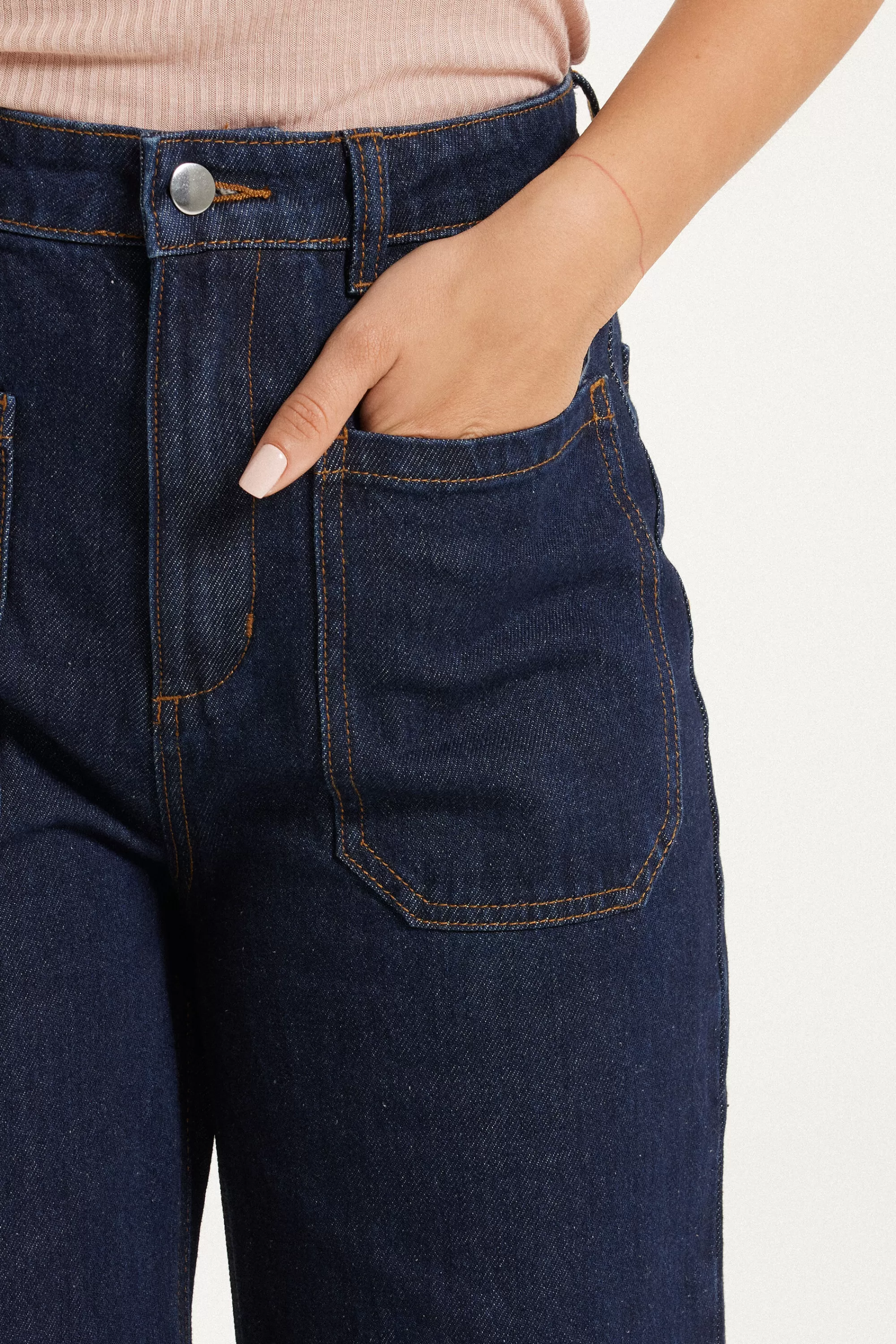 Best Sale Jeans Lungo Dritto Vita Alta Denim Délavé - Pantaloni - Donna | Jeans | Pantaloni