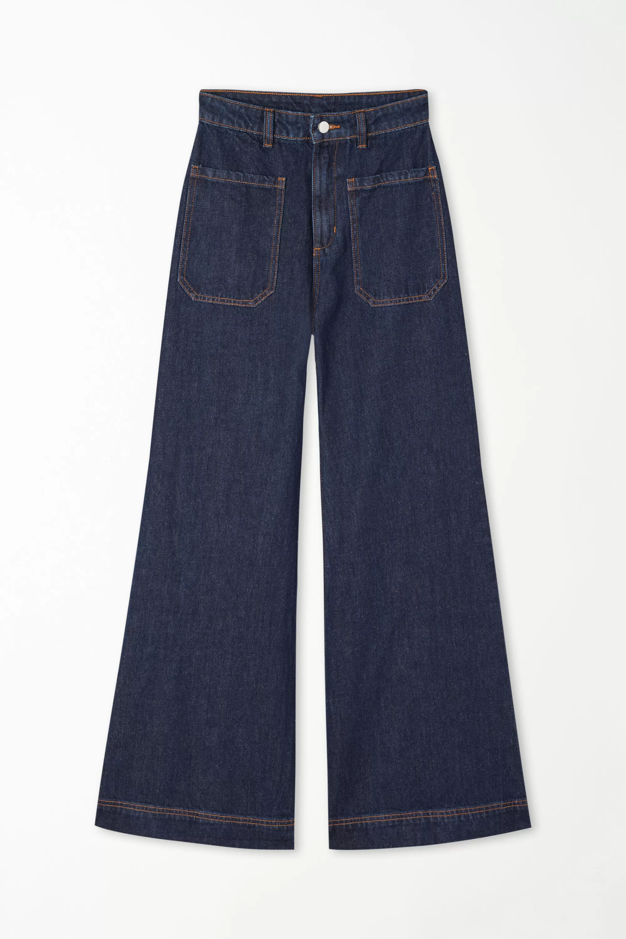 Best Sale Jeans Lungo Dritto Vita Alta Denim Délavé - Pantaloni - Donna | Jeans | Pantaloni