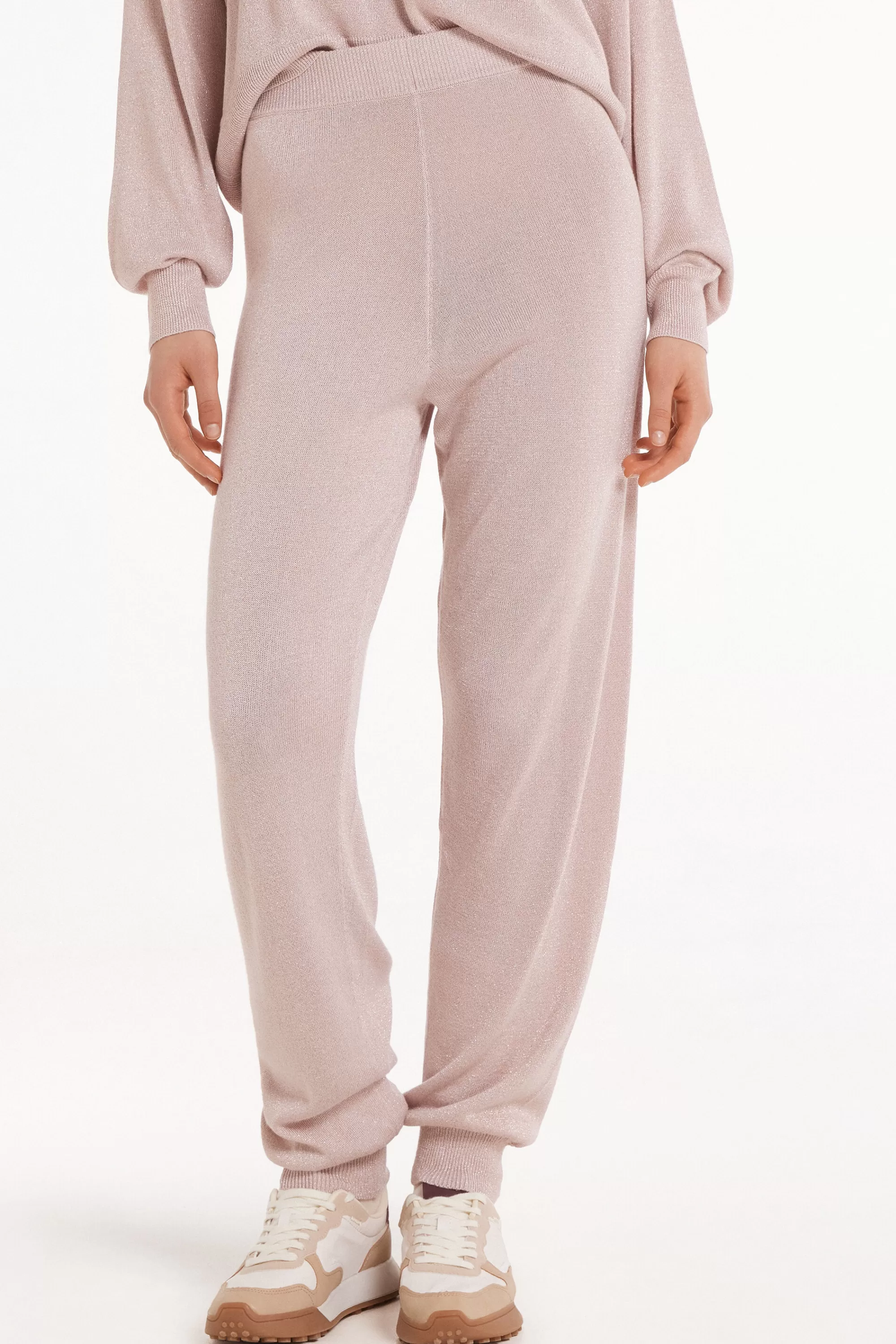 Clearance Jogger A Vita Alta Con Polsino Tessuto Laminato - Tute - Donna | Tute | Pantaloni