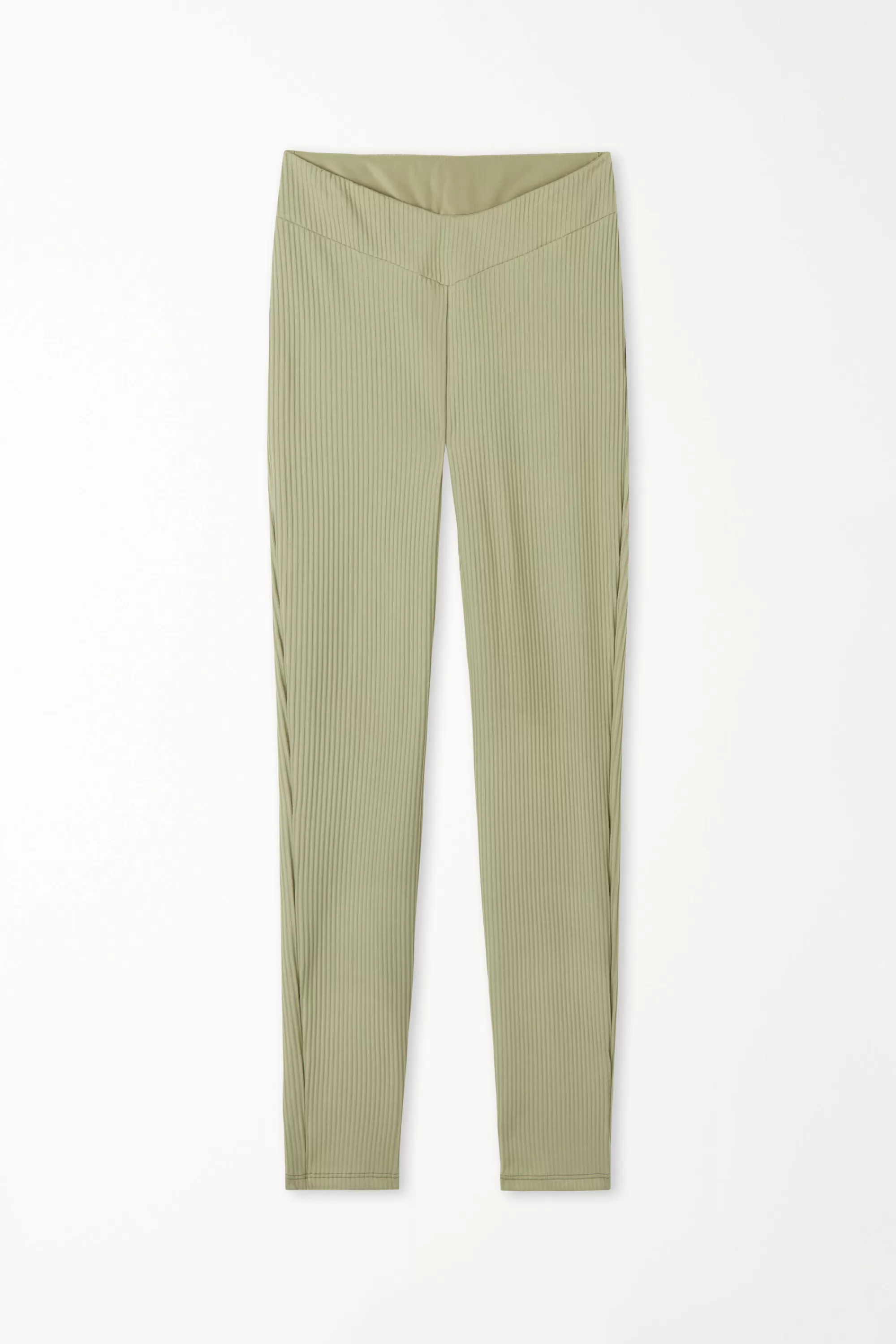 Shop Leggings A Costine Con Taglio A V - Pantaloni - Donna | Joggers e Leggings | Collezione Fitness