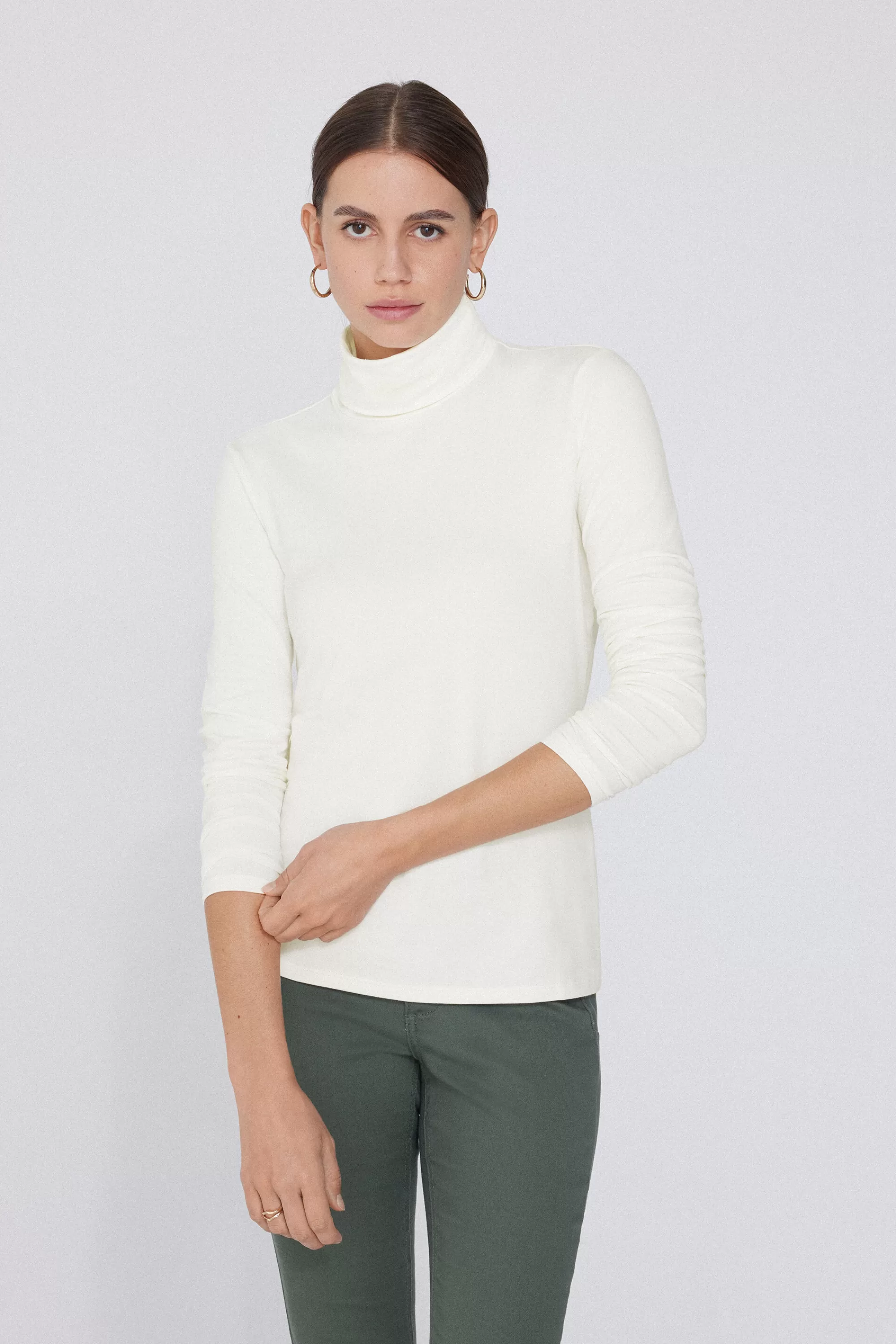 Clearance Maglia Collo Alto Cotone E Modal Termico - Maglie Maniche Lunghe - Donna | Maglie termiche | Maglie maniche lunghe